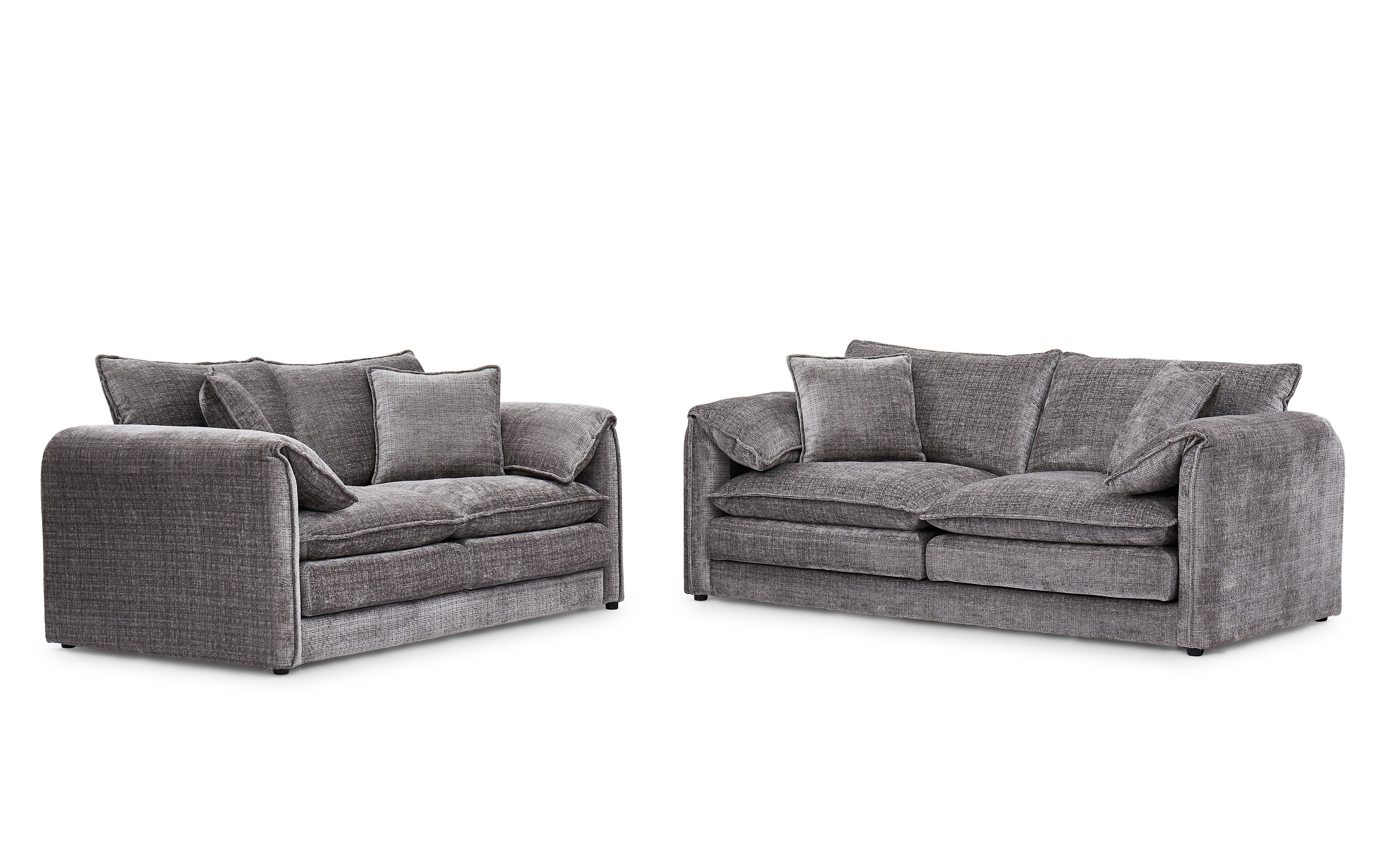 Solaya 3+2 Sofa Set in Grey