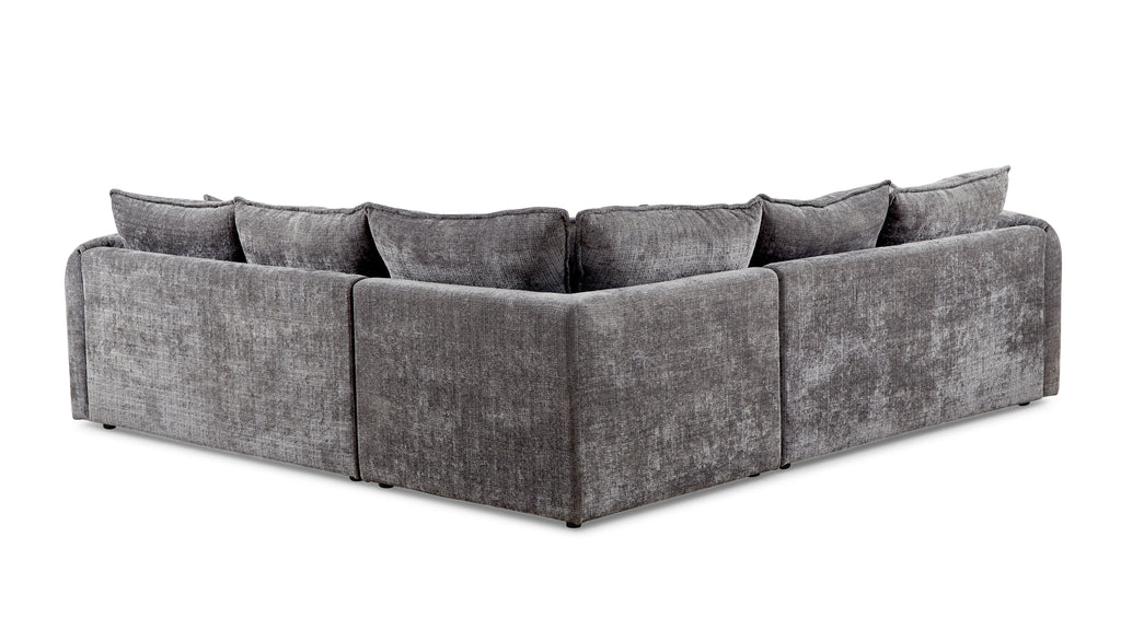 Solaya Large Corner Sofa + Footstool Set in Grey