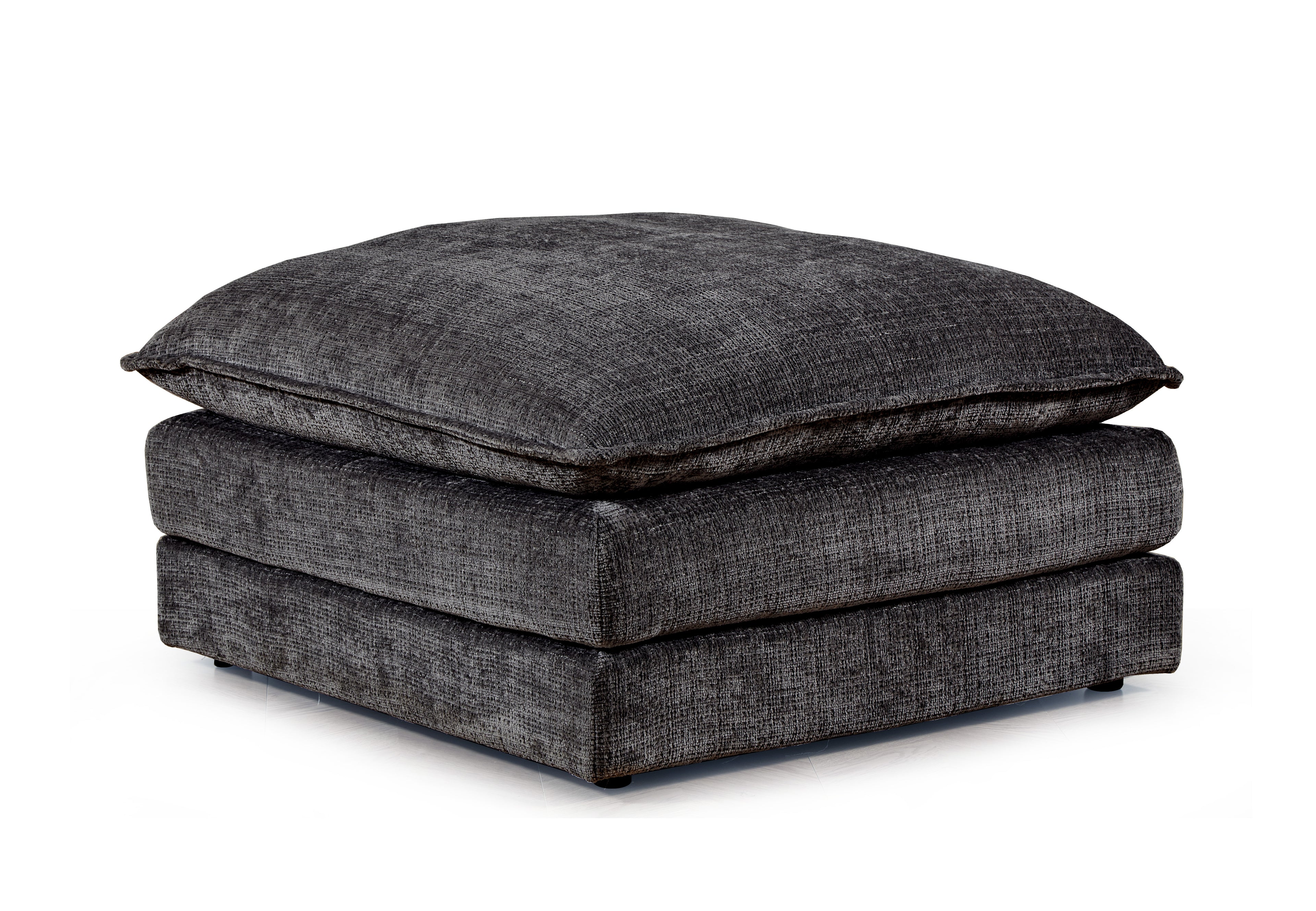 Solaya Large Corner Sofa + Footstool Set in Black