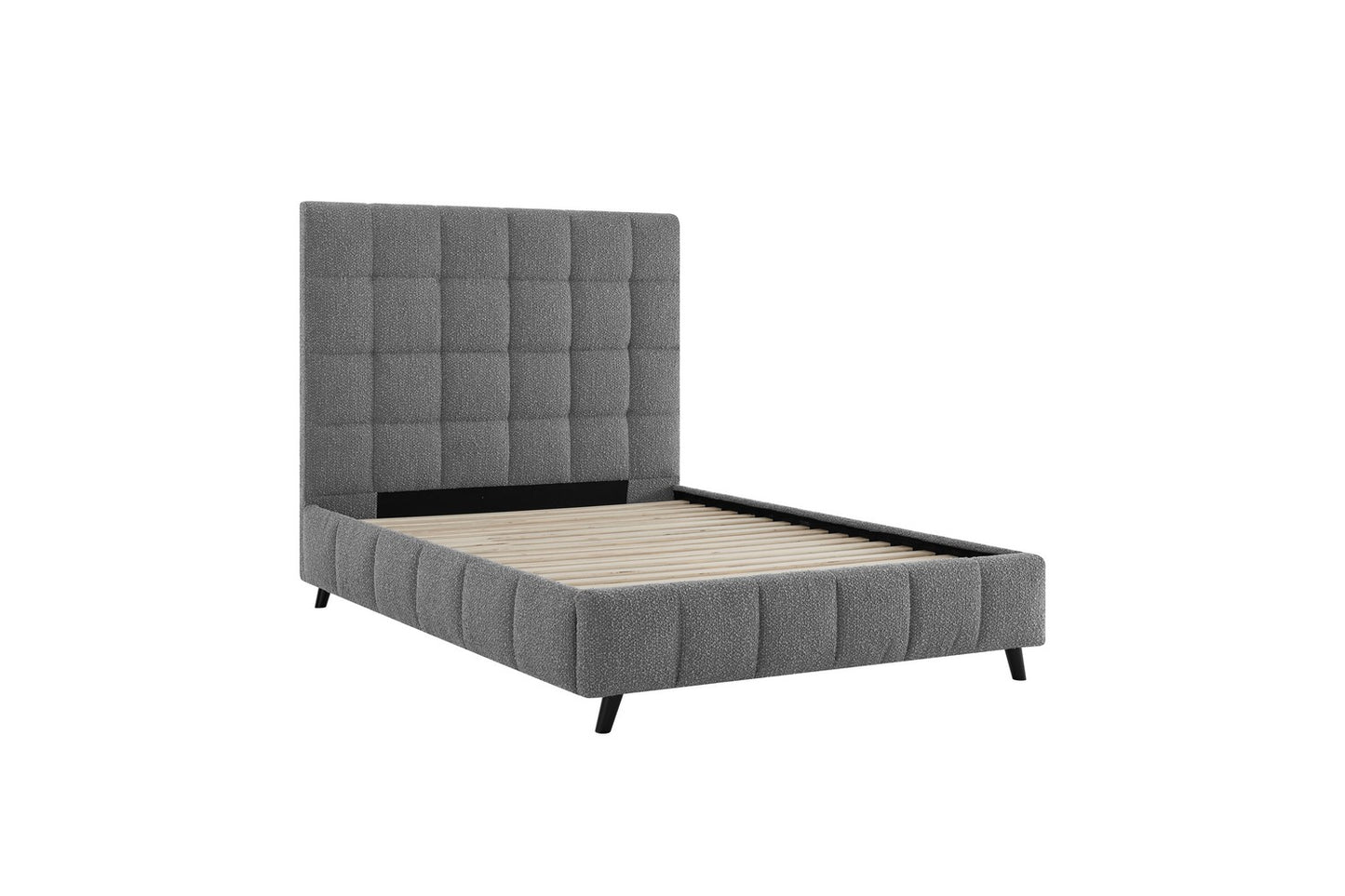 The Ritz Double Bed In Grey Boucle Upholstery