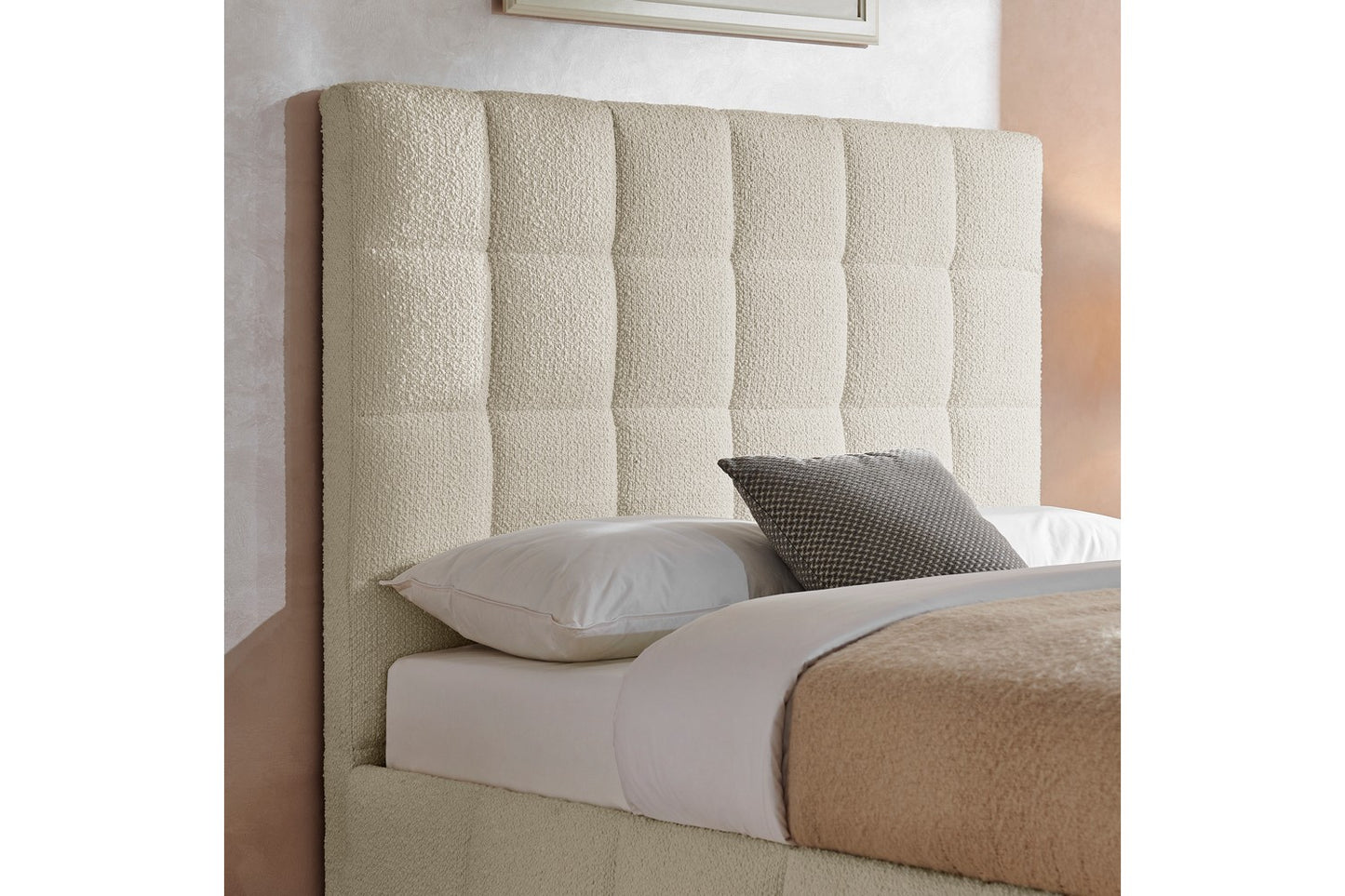 The Ritz Double Bed In Ivory Boucle Upholstery