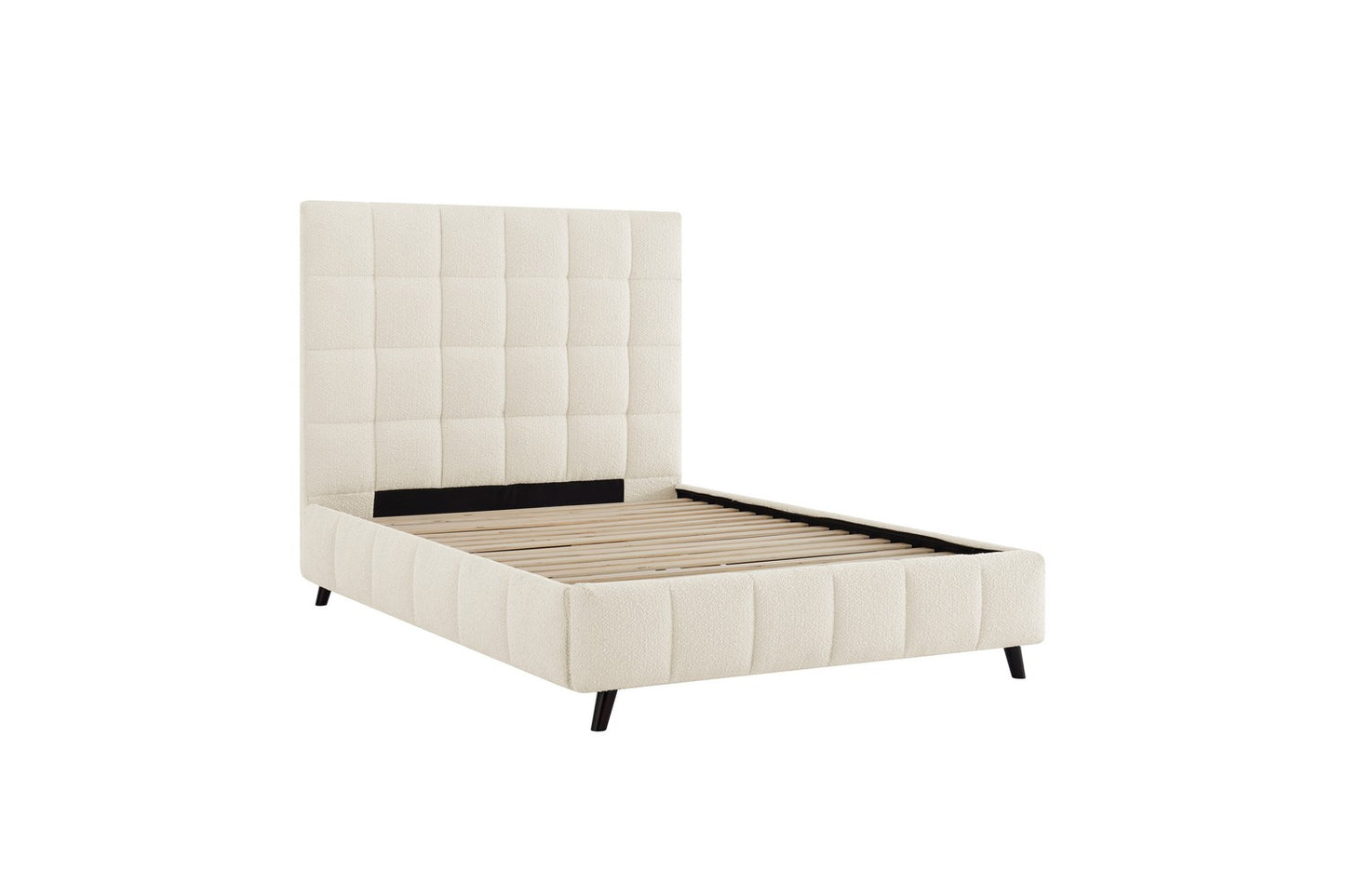 The Ritz King Size Bed In Ivory Boucle