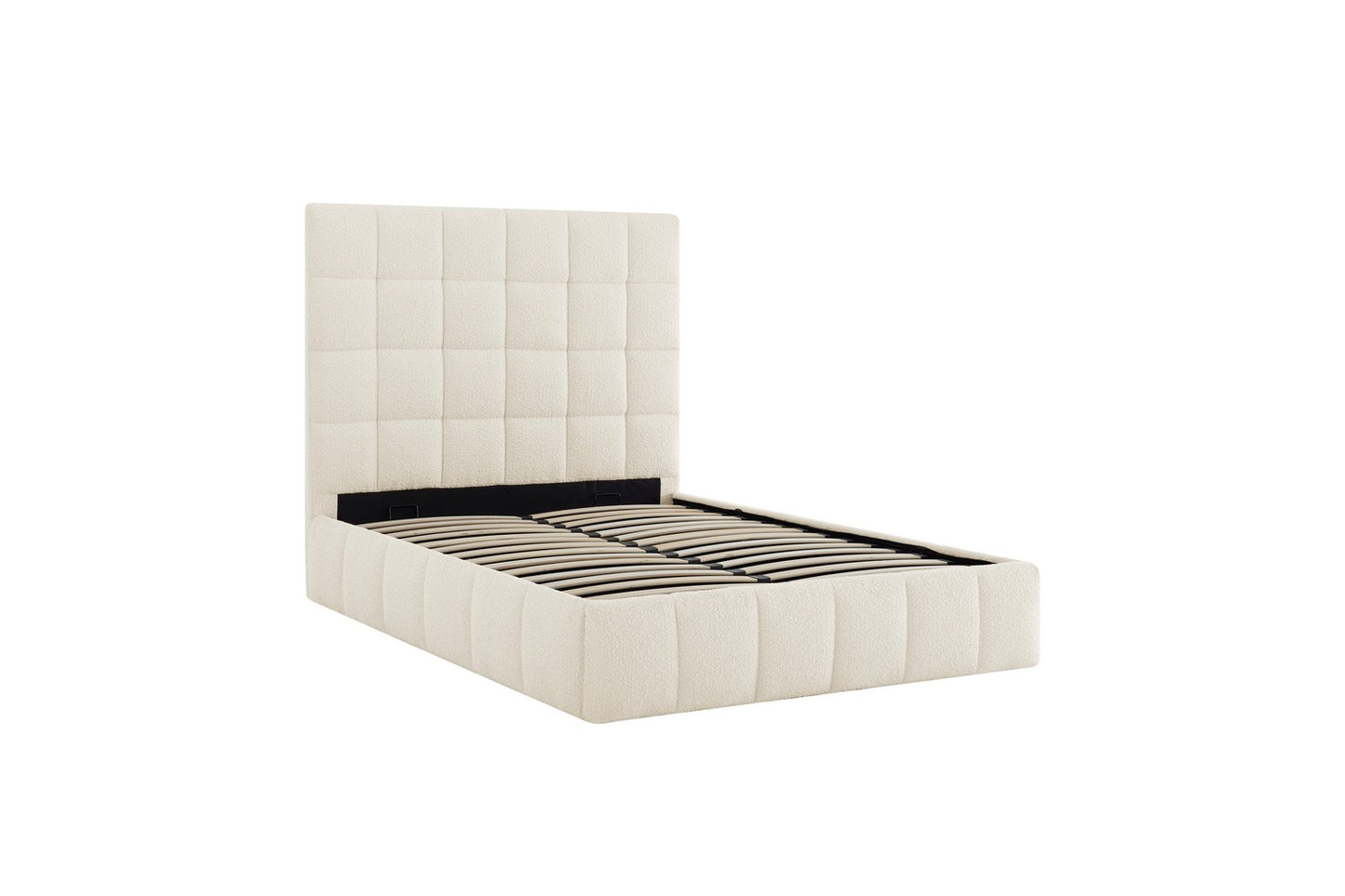 The Ritz Double Storage Bed In Ivory Boucle