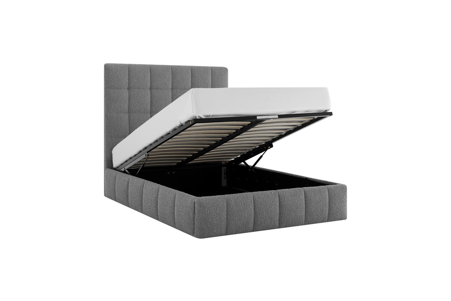 The Ritz Kingsize Storage Bed In Grey Boucle