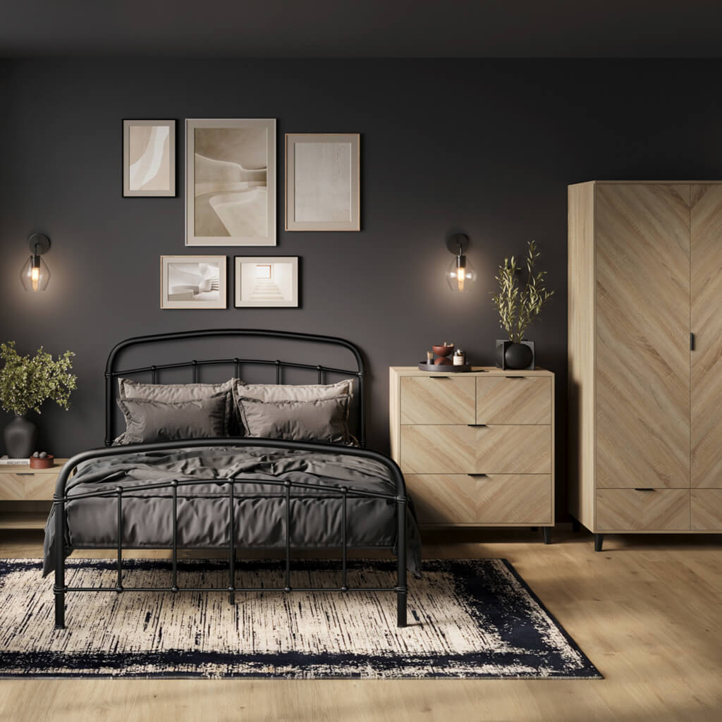 Harry Christian Home Chevron Pattern Chest Of Drawers