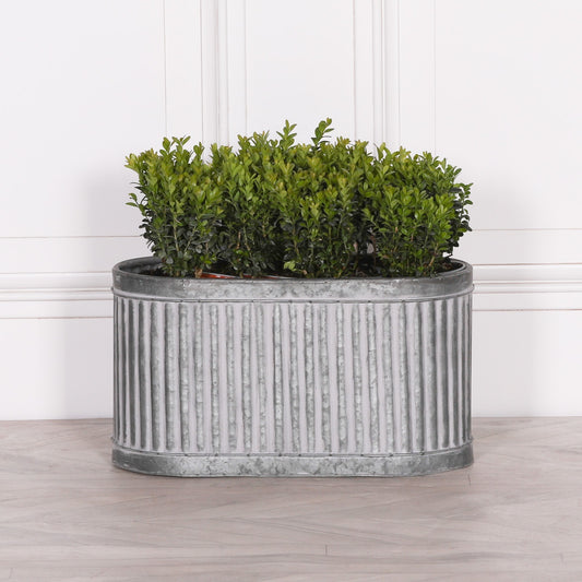 Ribbed Metal Planter – Small