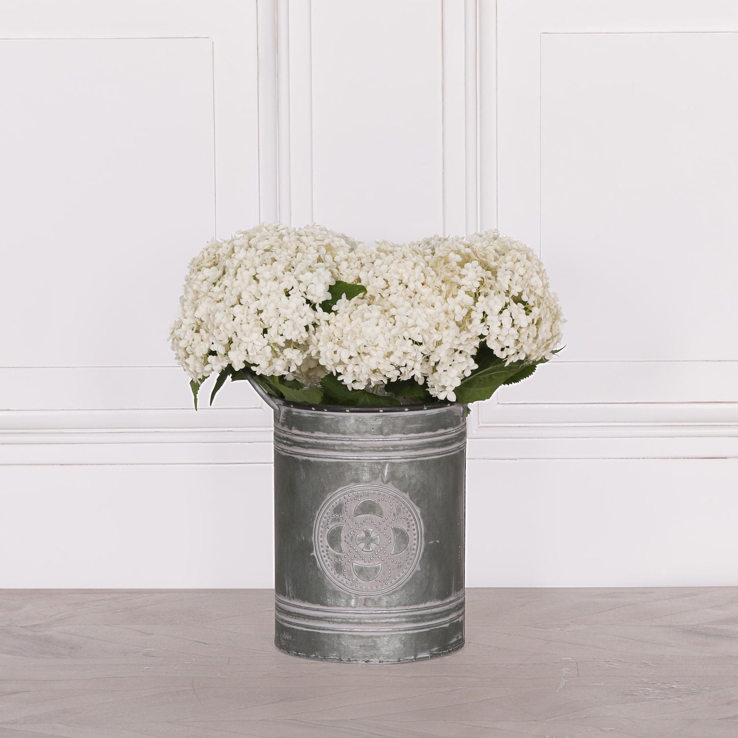 Metal Embossed Planter With Handles