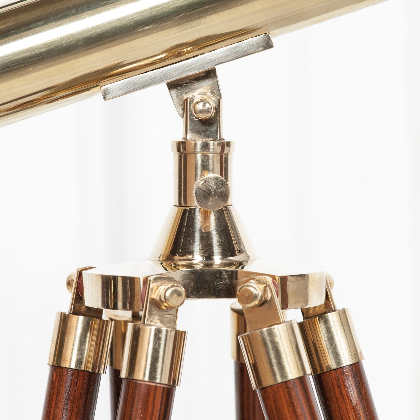 Brass Telescope on Wooden Stand