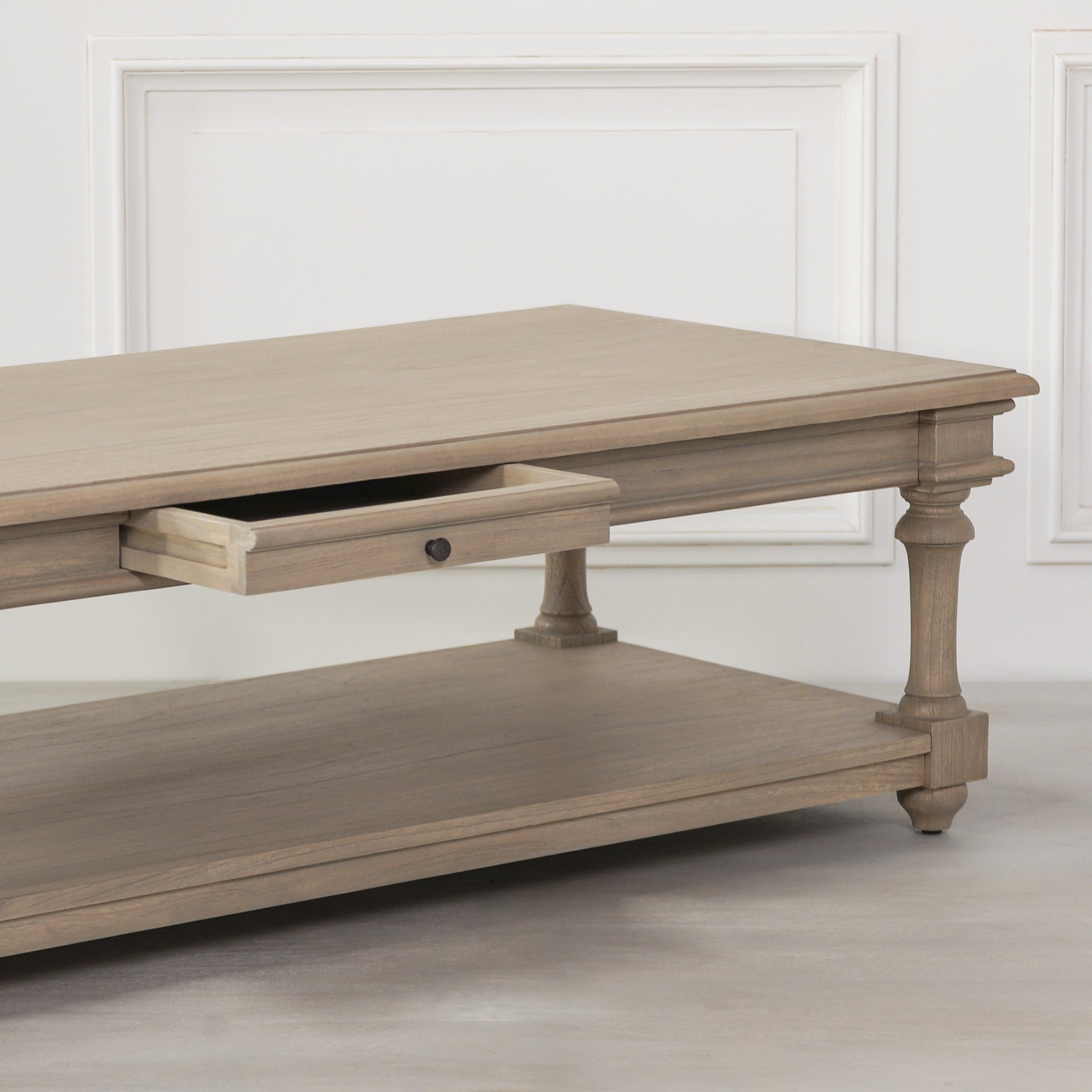 Rustic Wooden 170cm Coffee Table with Drawer