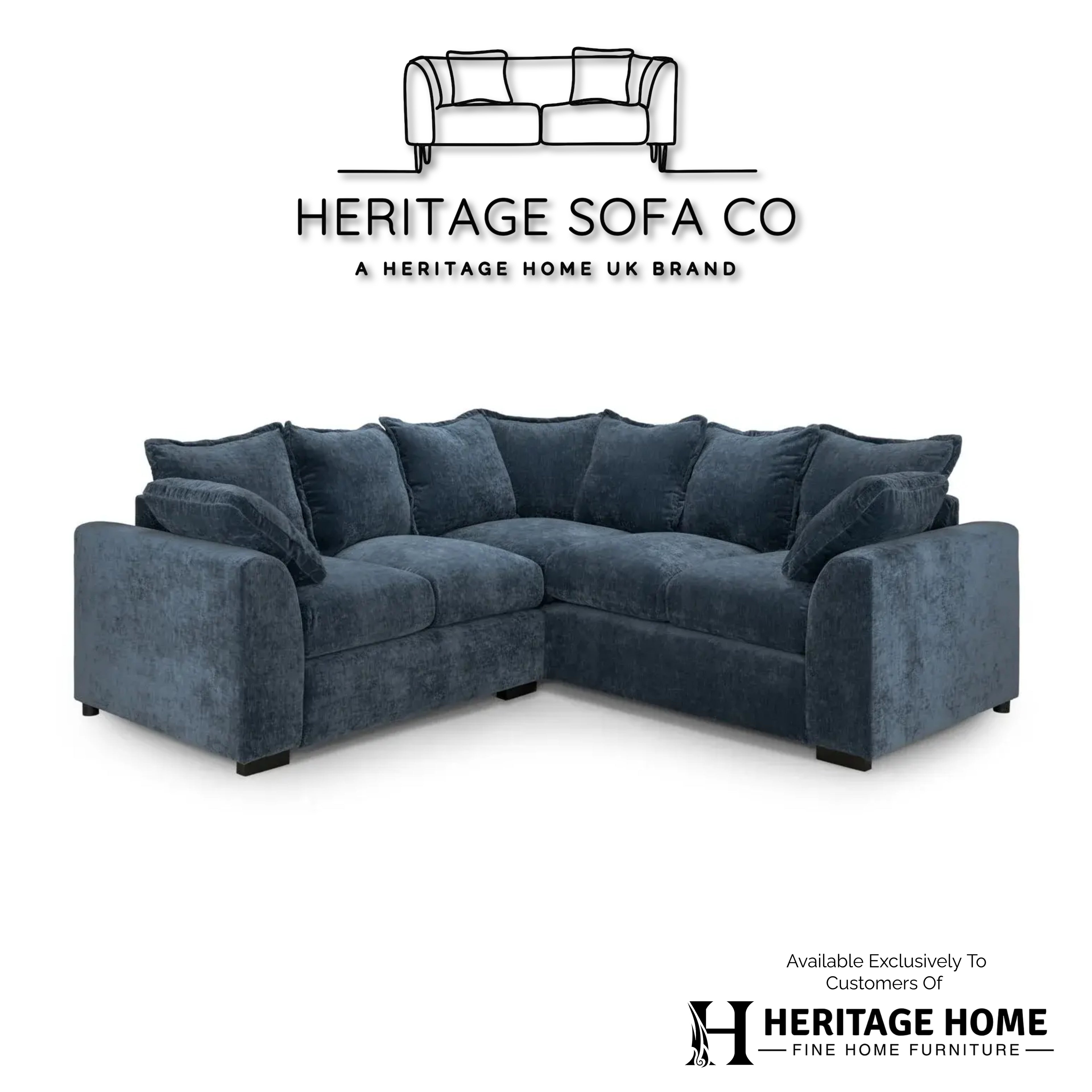 The Cotswold Large Corner Sofa In Blue