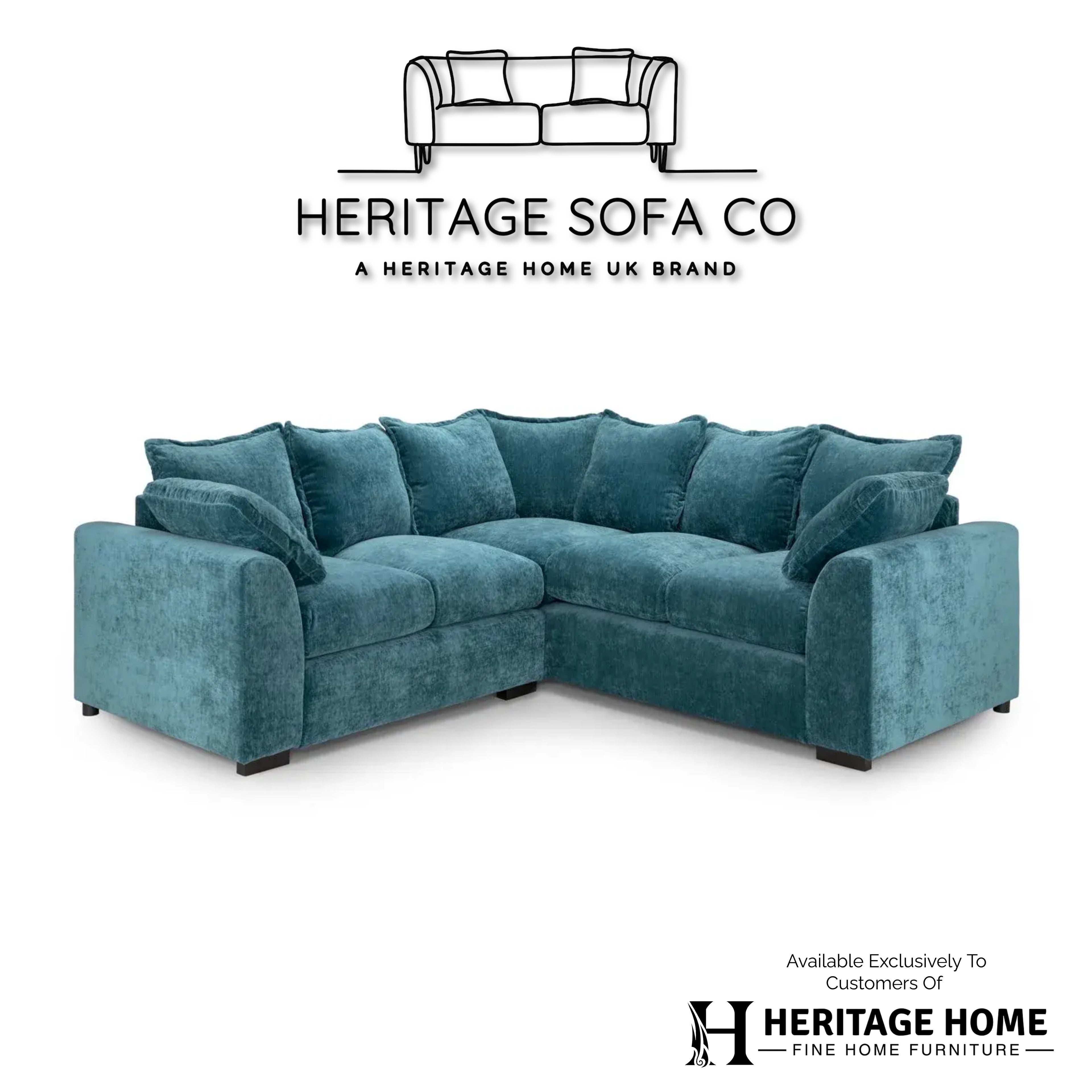 The Cotswold Large Corner Sofa In Teal