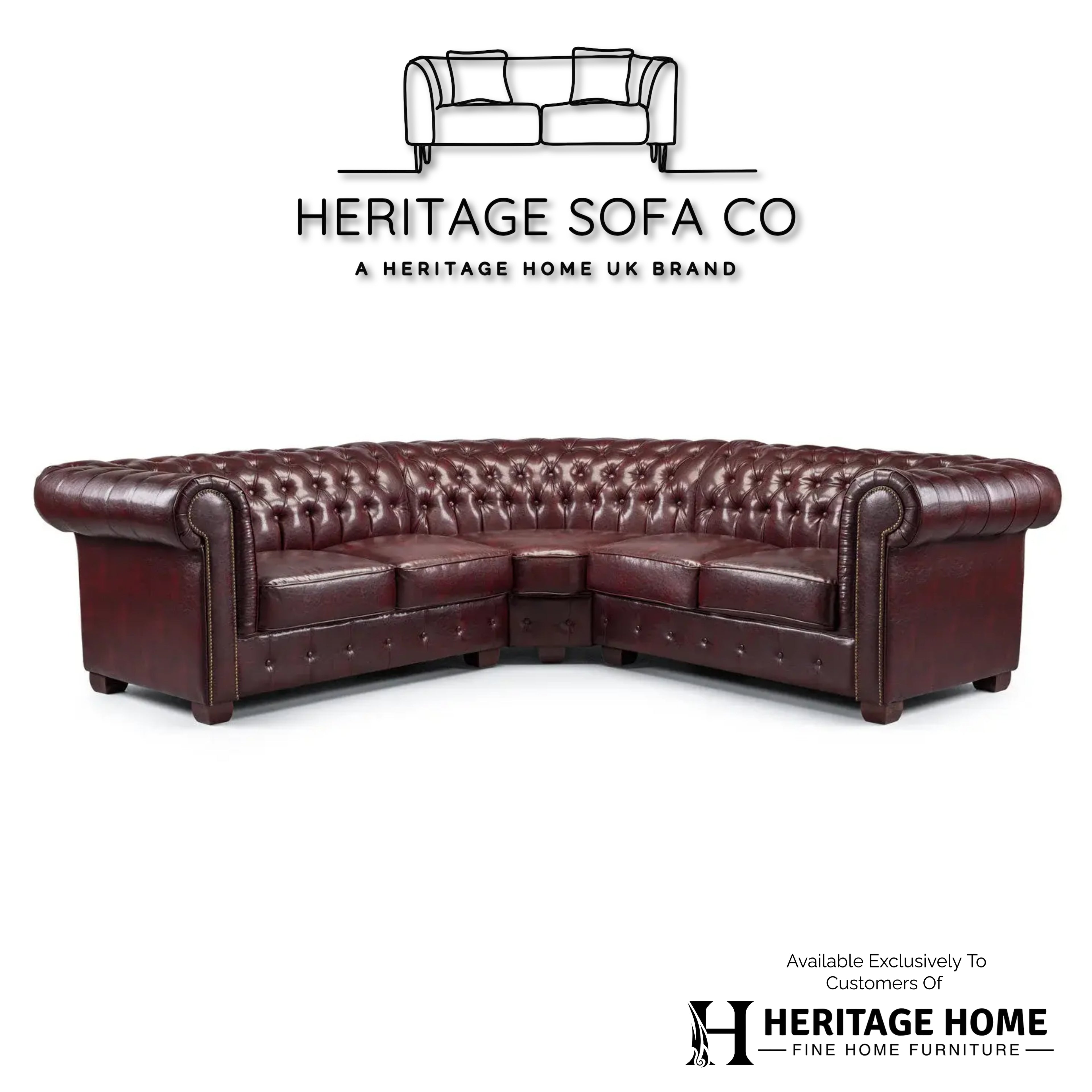 The Lancaster Large Corner Chesterfield In Oxblood Red Leather
