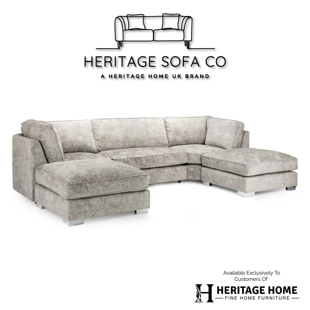 The Olivia U-Shape Sofa In Truffle Full-back Model