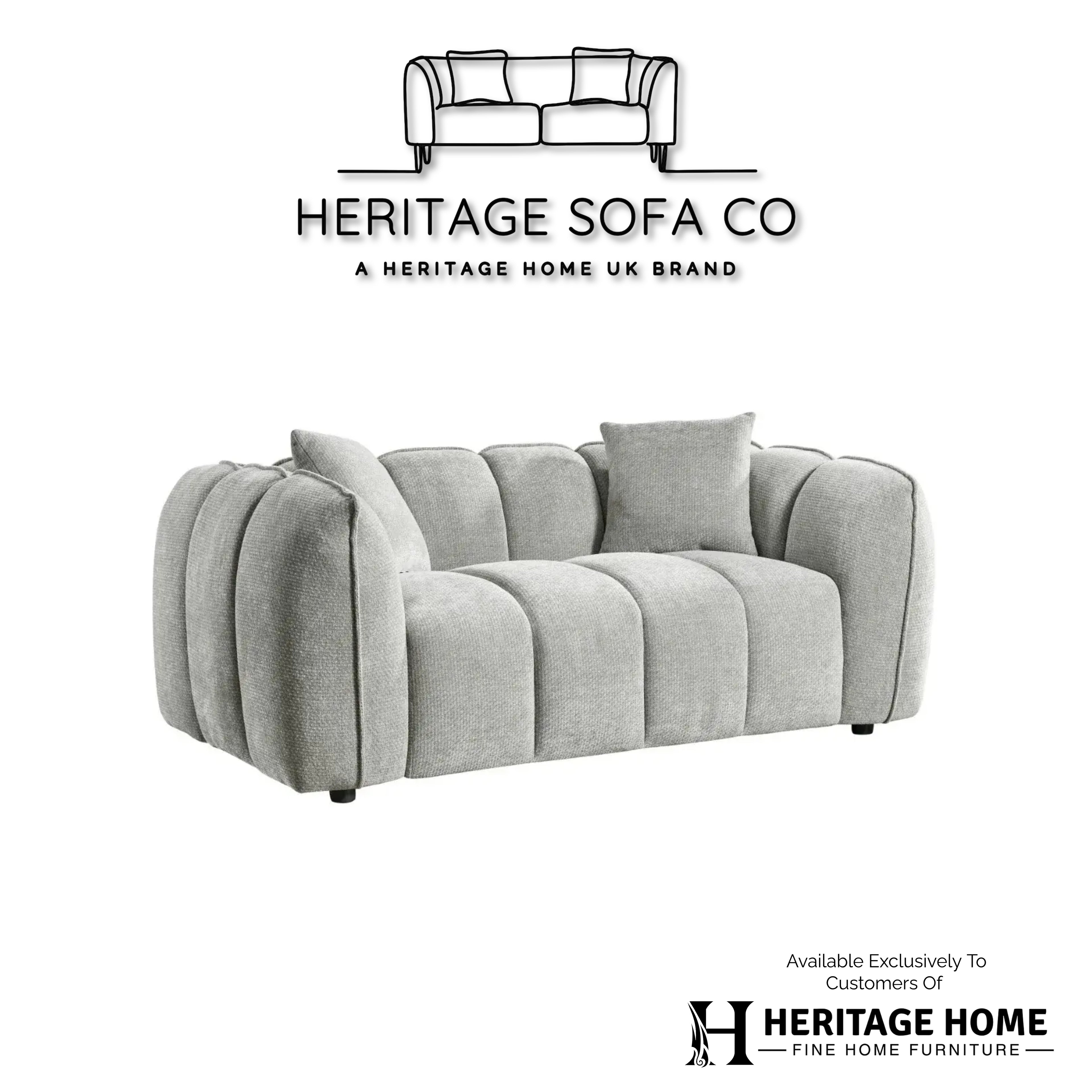 The Venetian 2 Seater Sofa In Grey