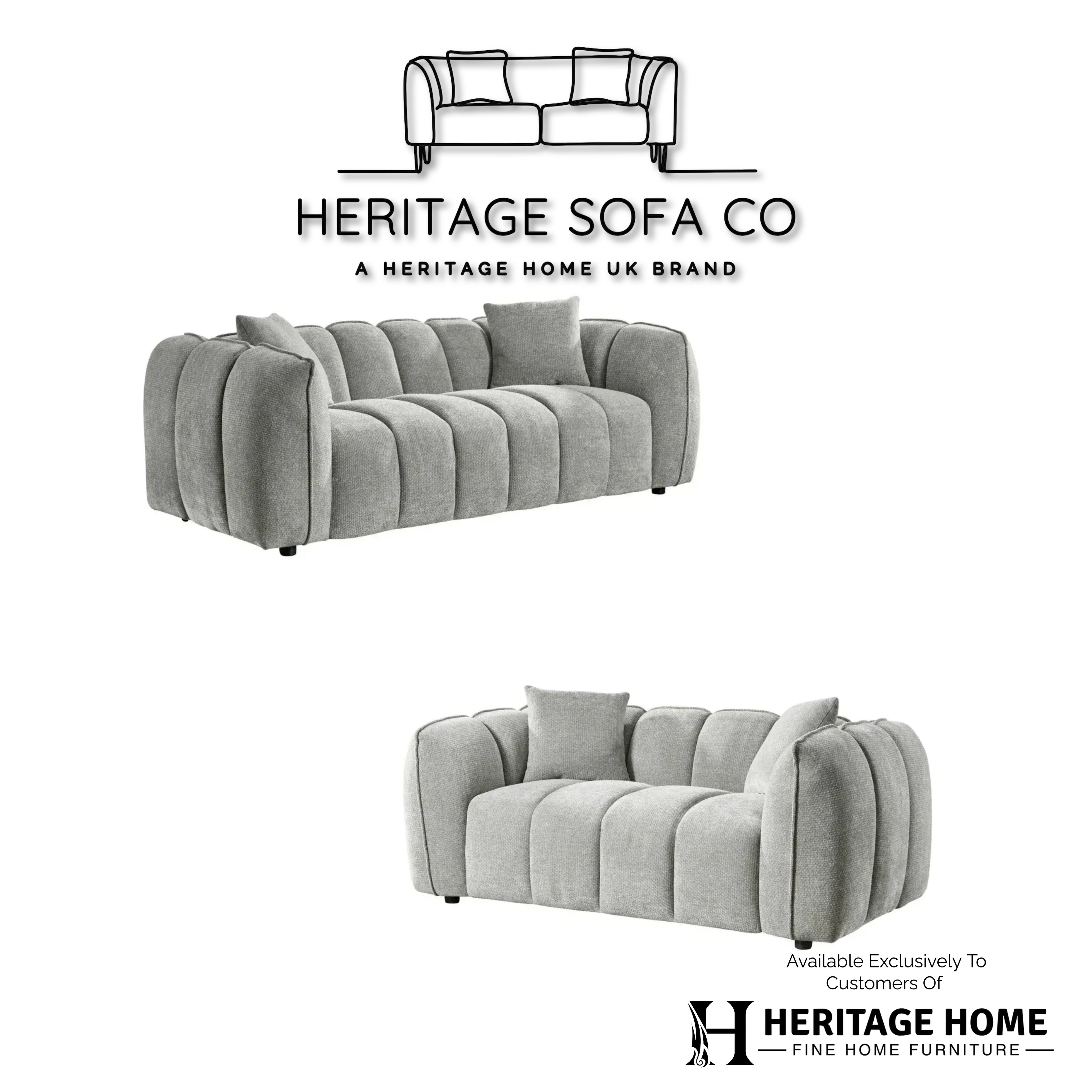The Venetian Sofa Set In Grey
