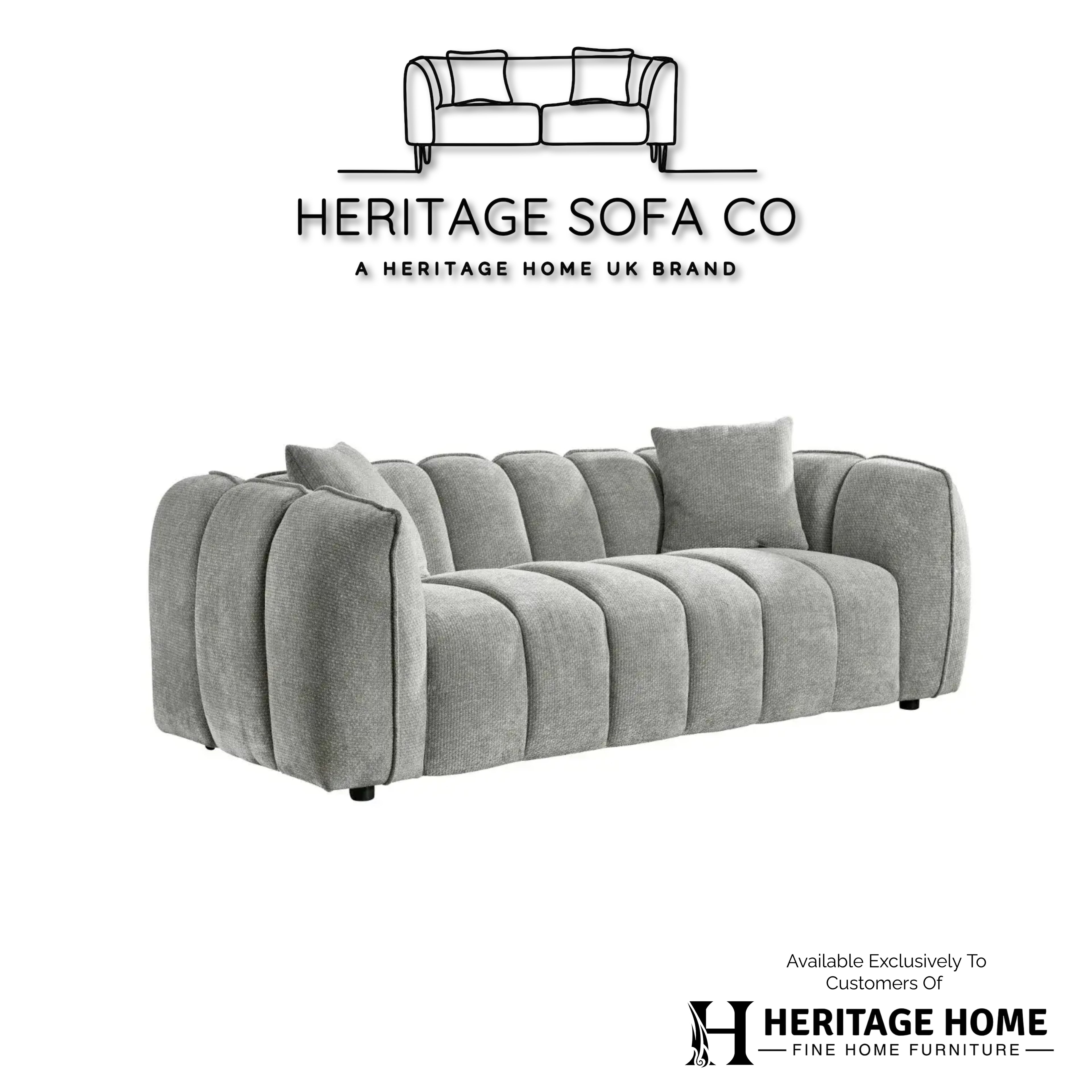 The Venetian 3 Seater Sofa In Grey