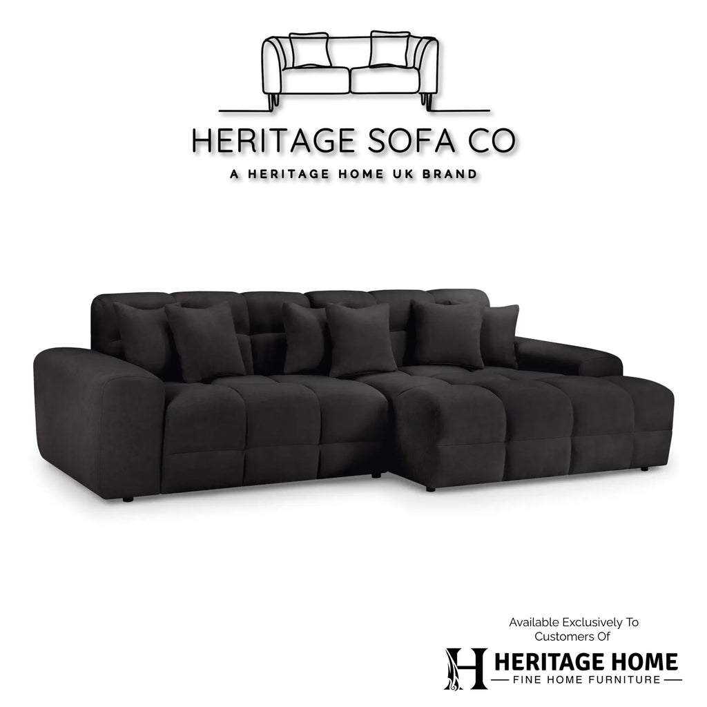 The Wiltshire Statement Right Hand Corner Sofa In Black