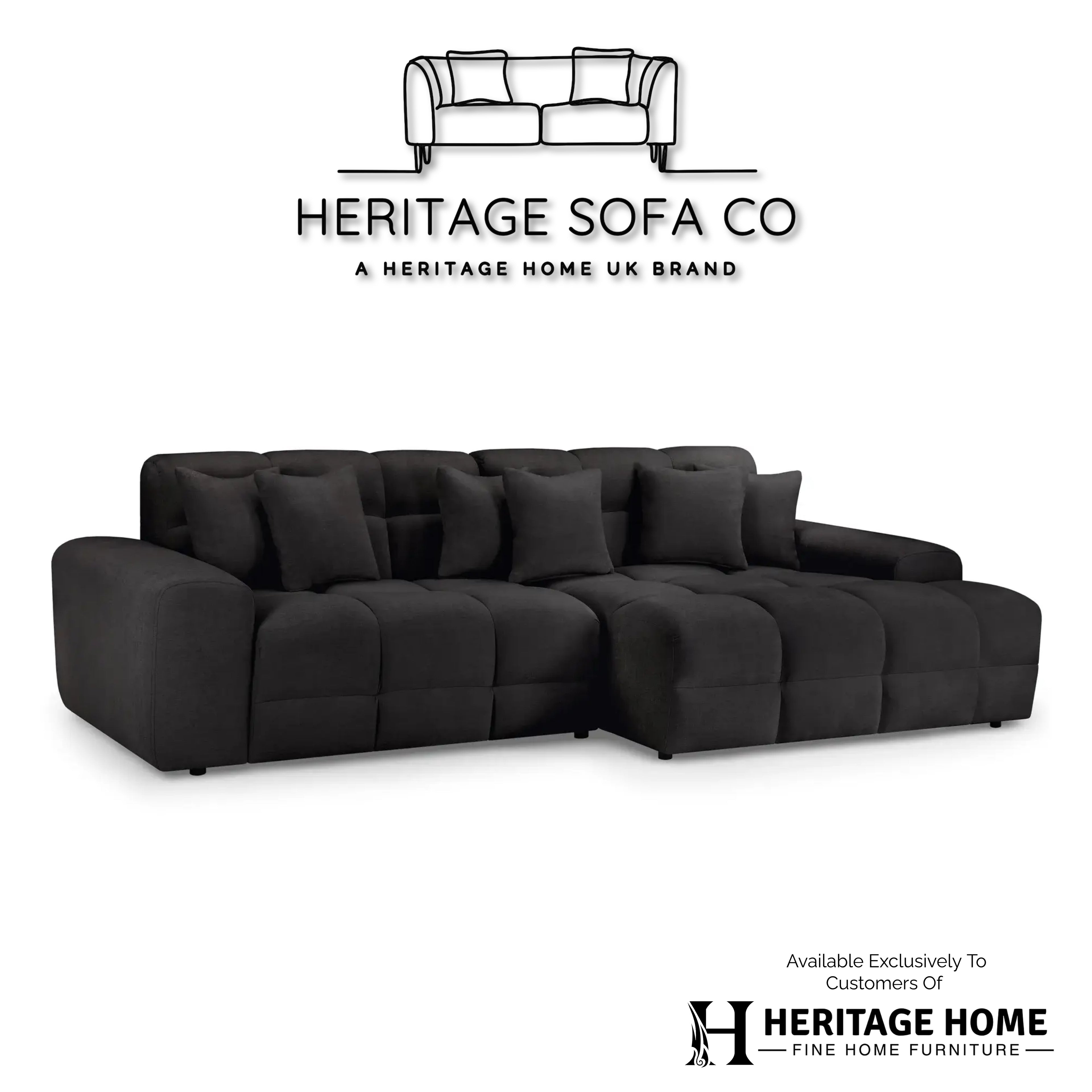 The Wiltshire Statement Right Hand Corner Sofa In Black