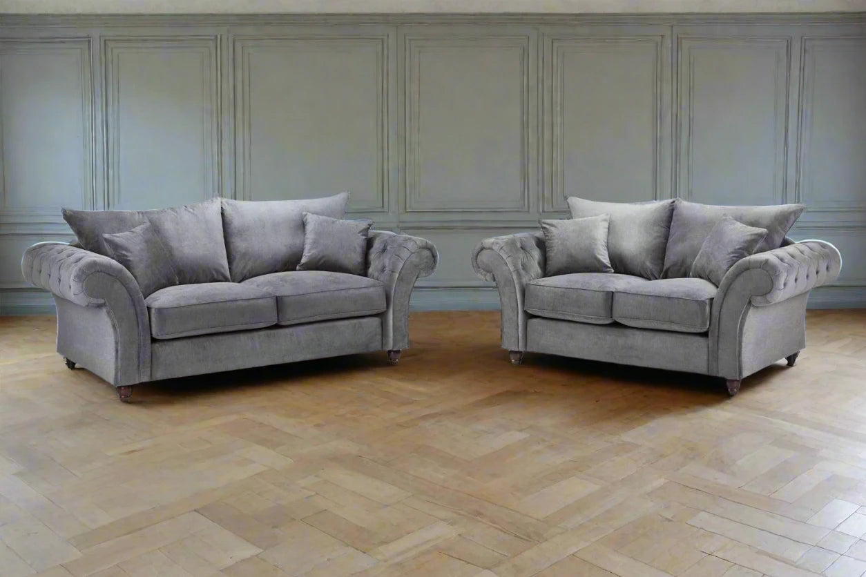 The Windsor Sofa Range 3+2 Set Sofa Set In Grey Heritage Home UK
