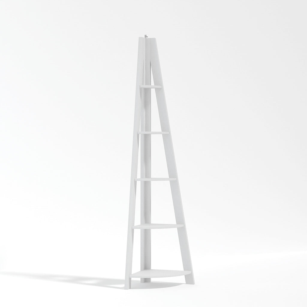 Harry Christian Home Essential White Corner Ladder Shelving Unit