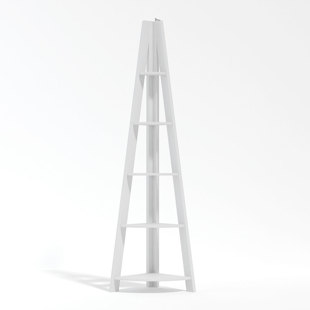 Harry Christian Home Essential White Corner Ladder Shelving Unit
