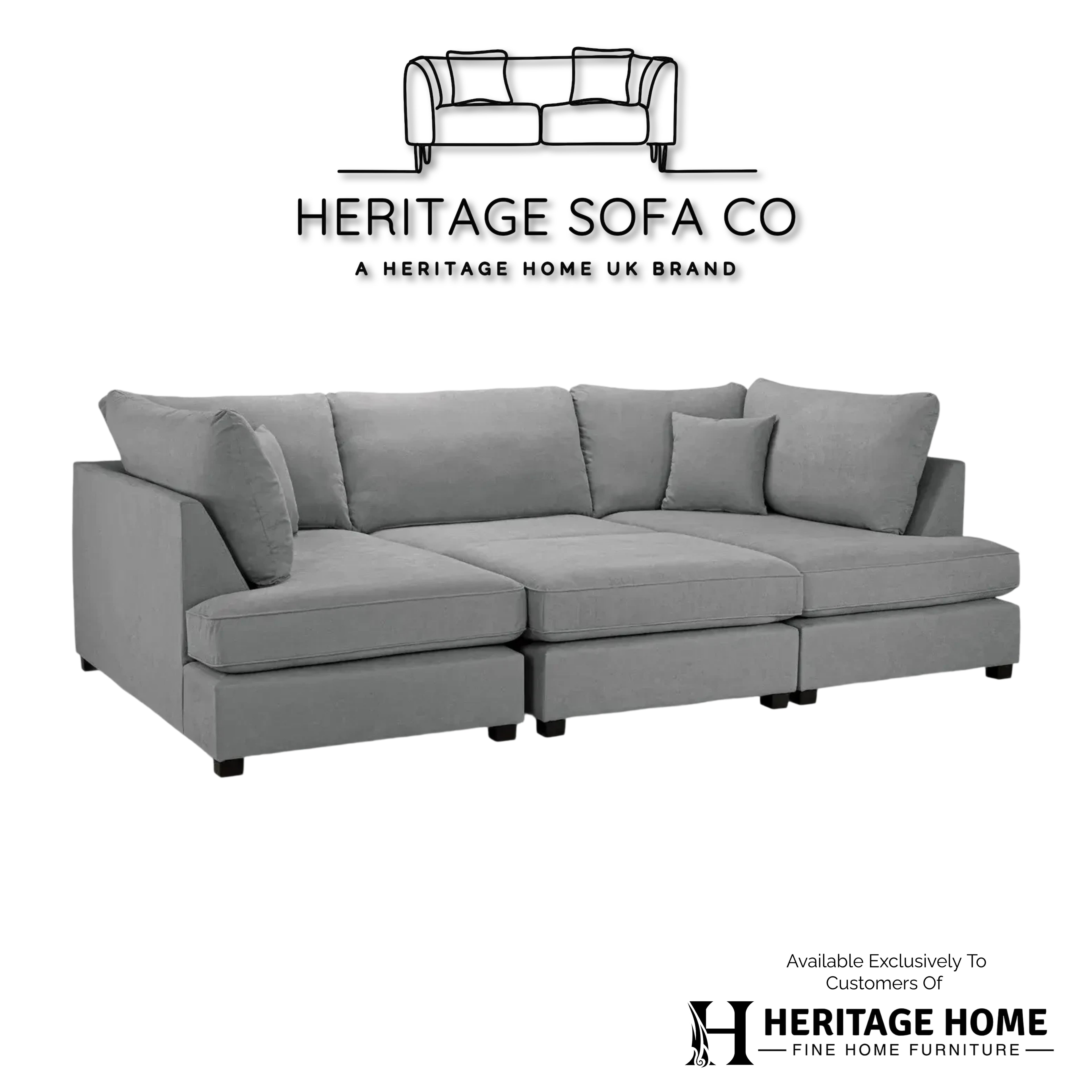 Valencia Cinema U-Shape Sofa In Grey
