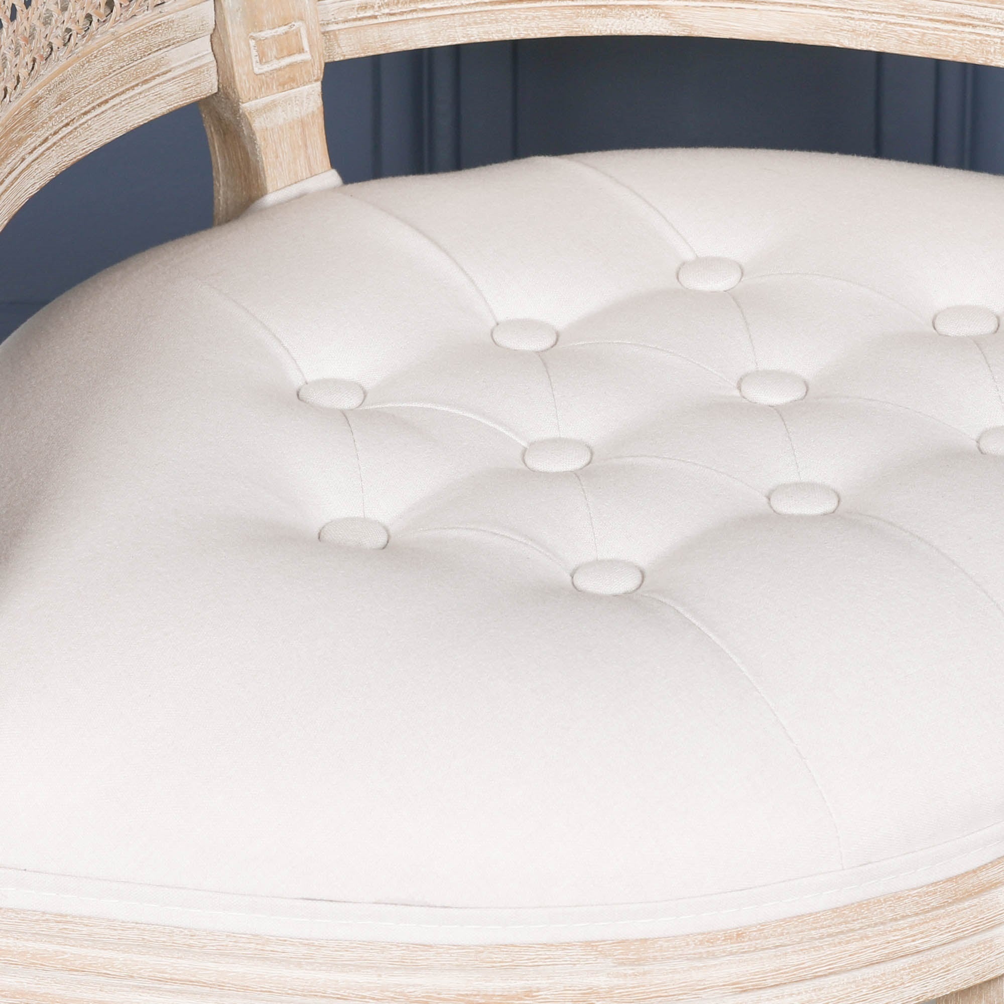 Wooden Louis Upholstered Corner Chair