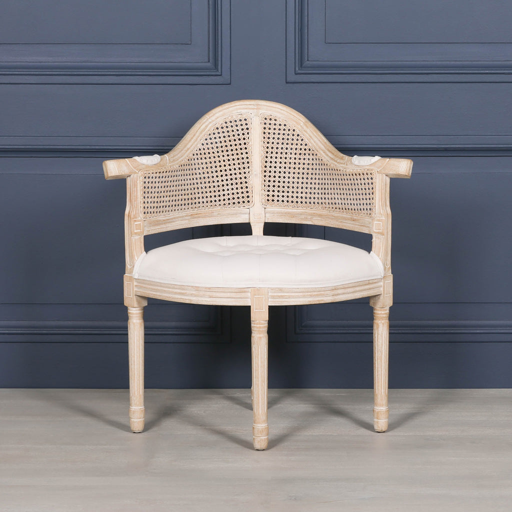 Wooden Louis Upholstered Corner Chair