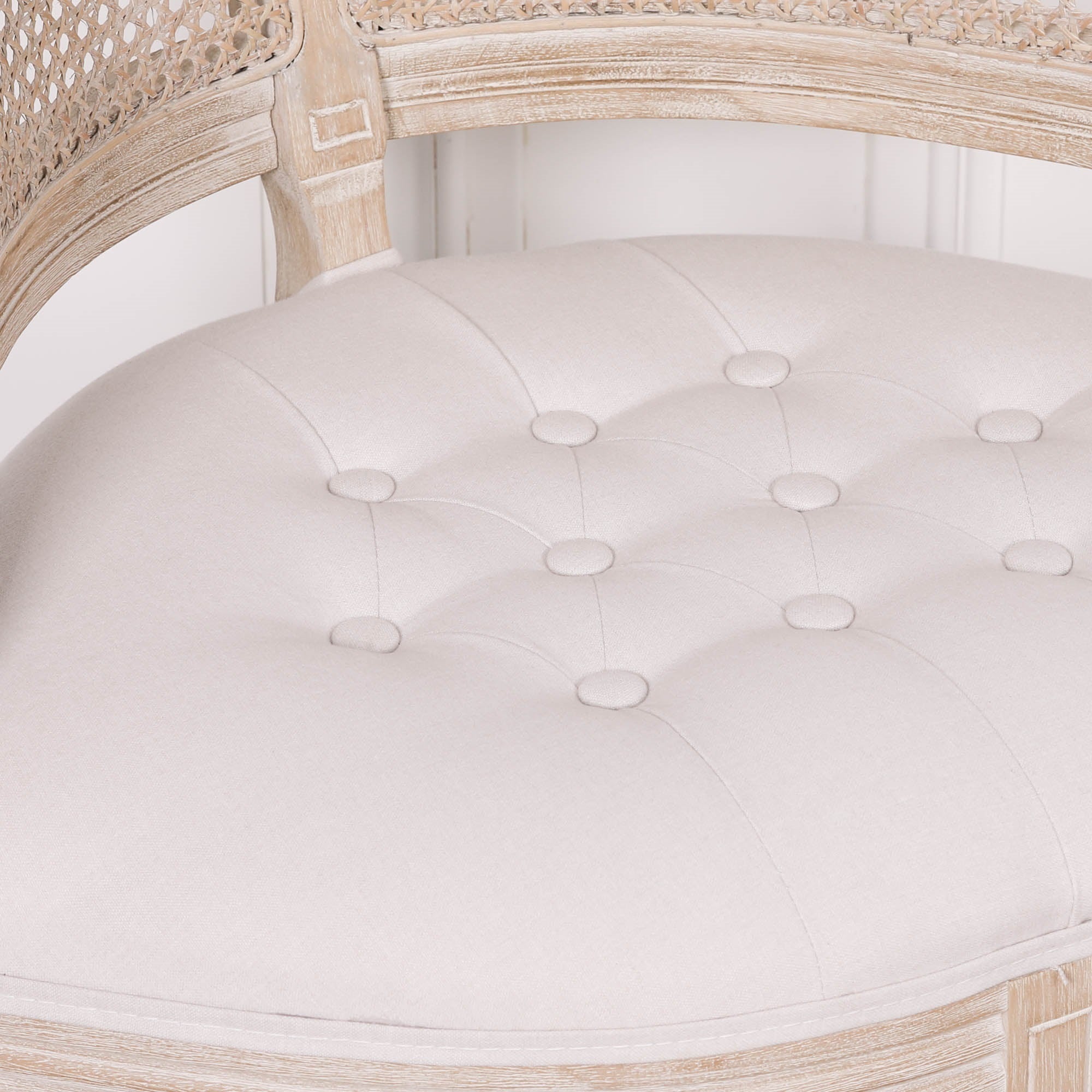 Wooden Louis Upholstered Corner Chair