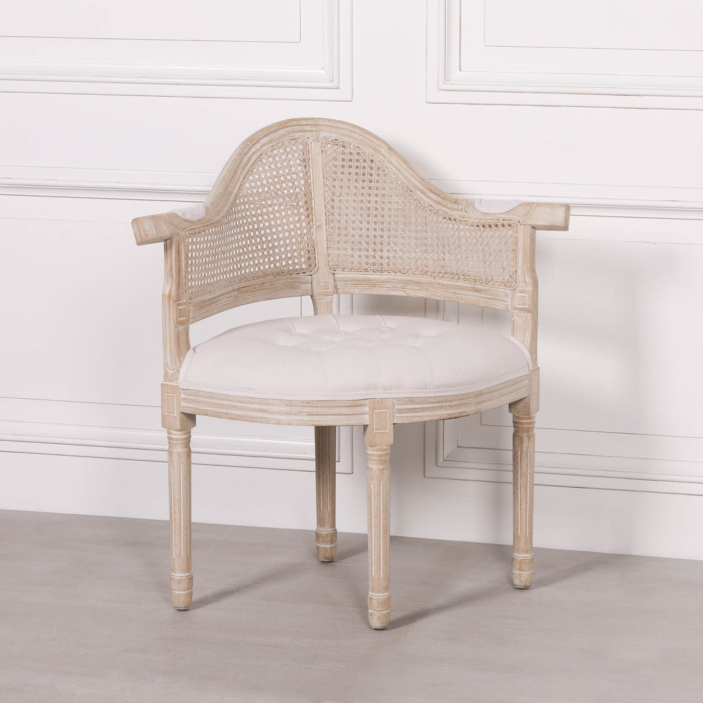 Wooden Louis Upholstered Corner Chair
