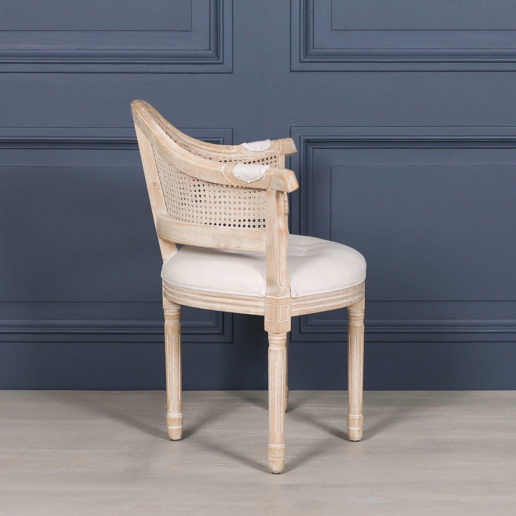 Wooden Louis Upholstered Corner Chair