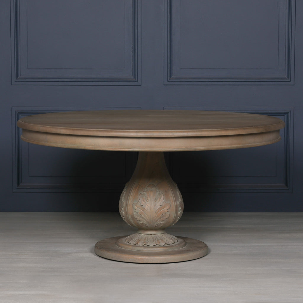 Rustic Washed 150cm Round Acorn Dining Table