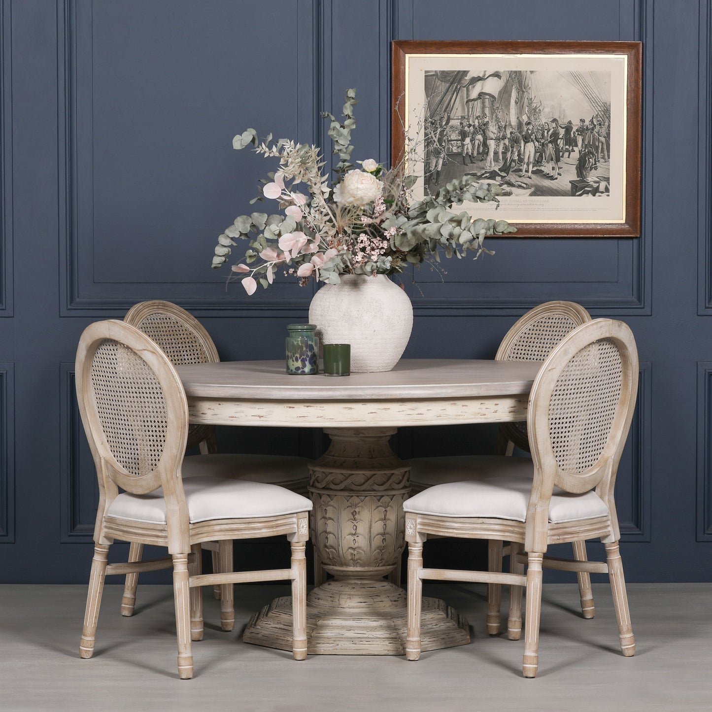 Heavy Distressed 145cm Round Dining Table