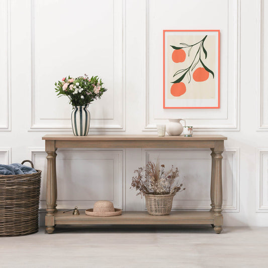 Rustic Wooden Farmhouse Console Table