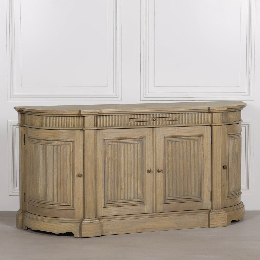 Rustic Wooden Fluted Buffet Sideboard
