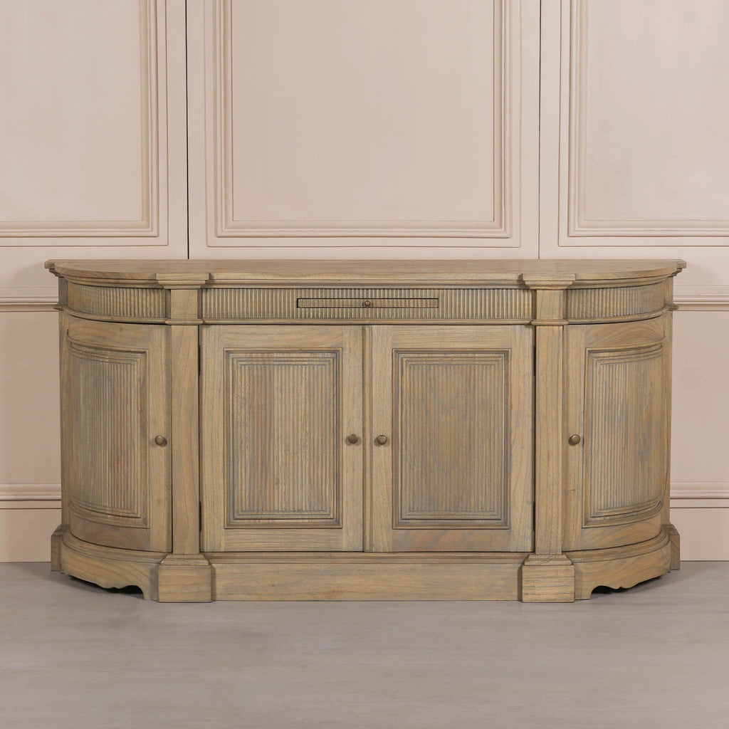 Rustic Wooden Fluted Buffet Sideboard