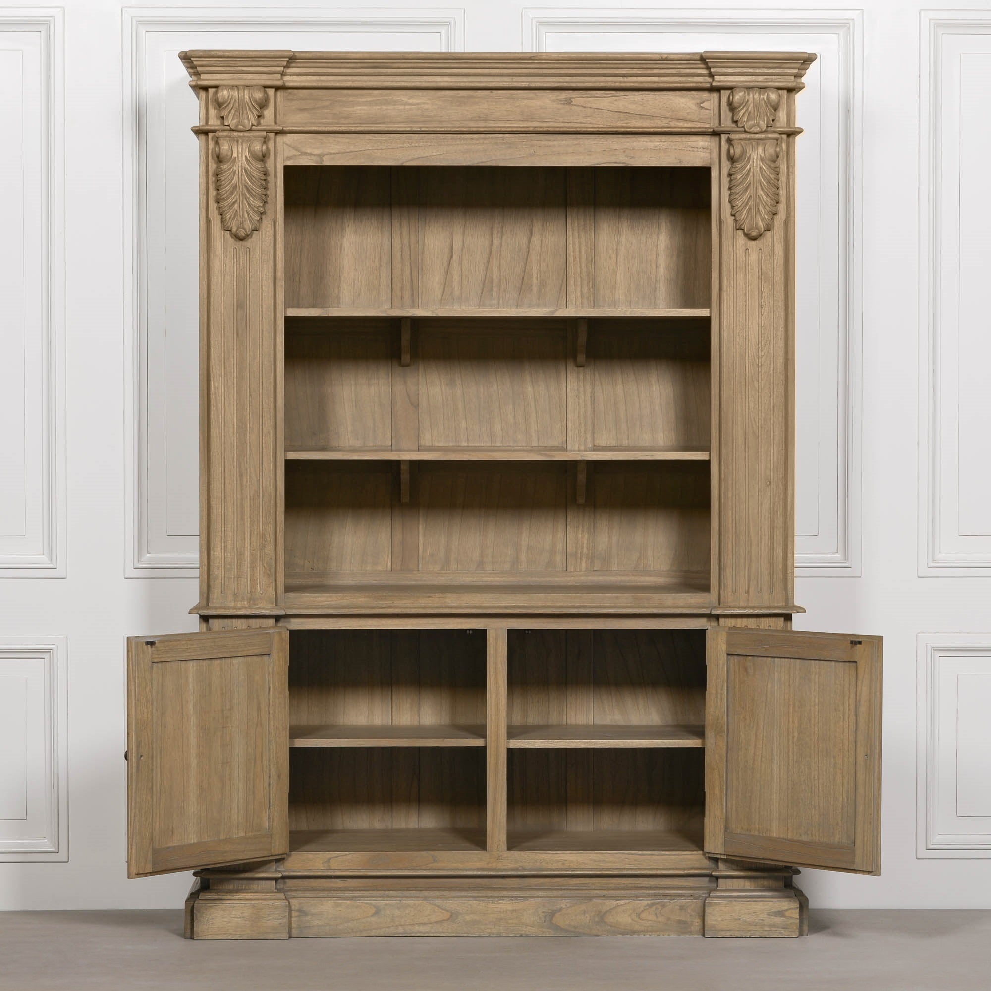 Large Rustic Open Bookcase