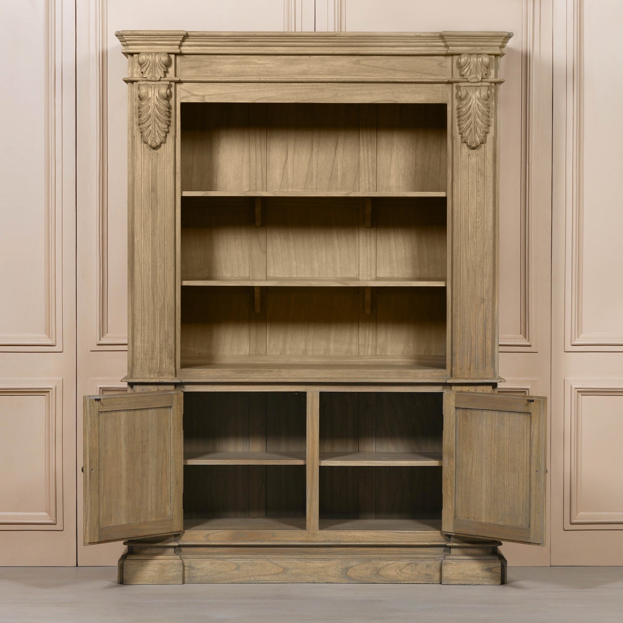 Large Rustic Open Bookcase