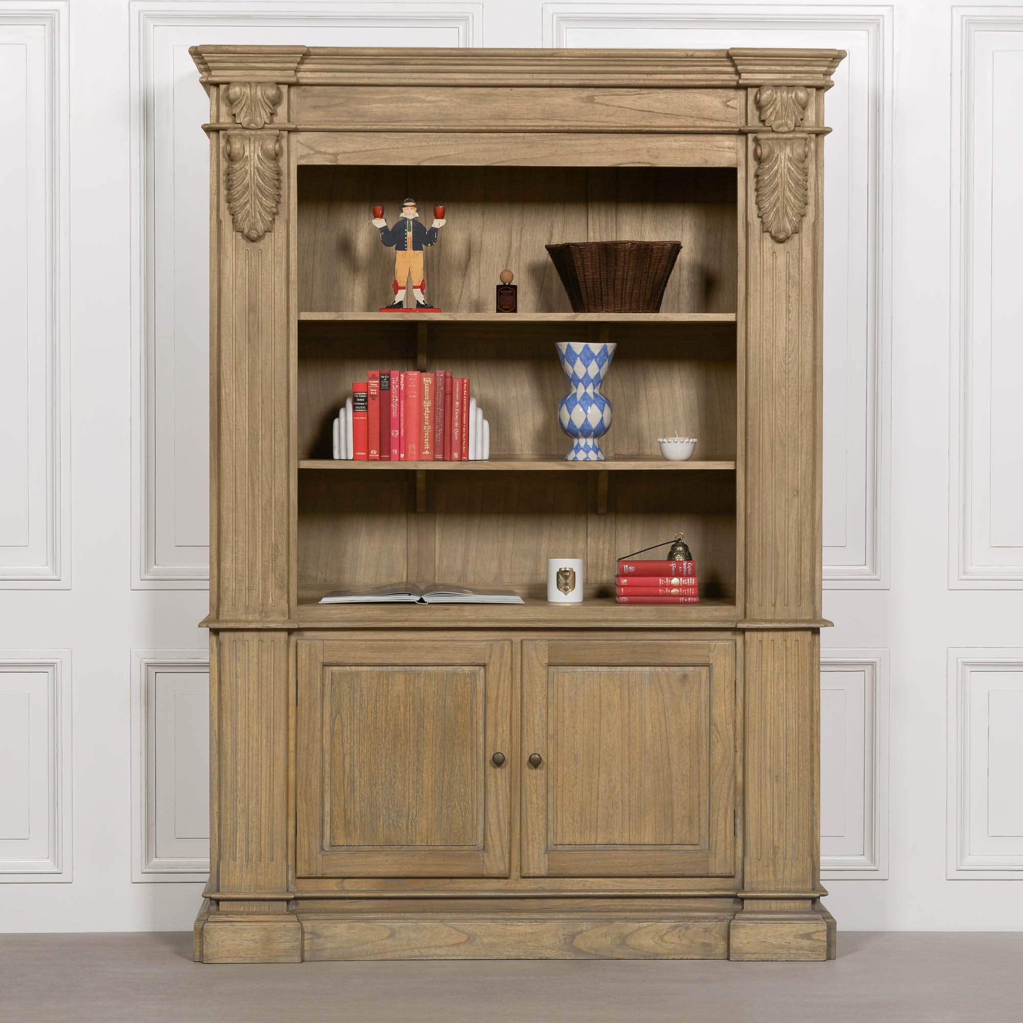 Large Rustic Open Bookcase