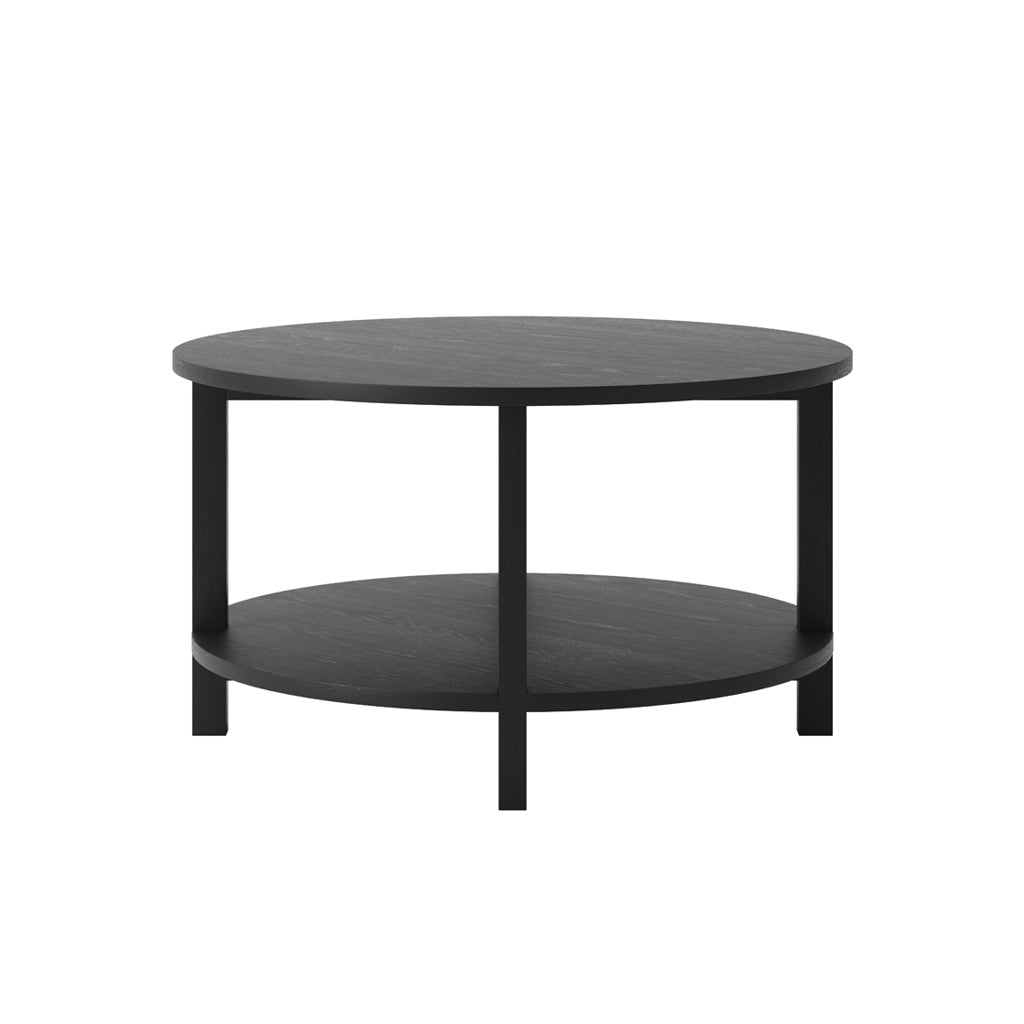 Harry Christian Home Black Round Wooden Coffee Table