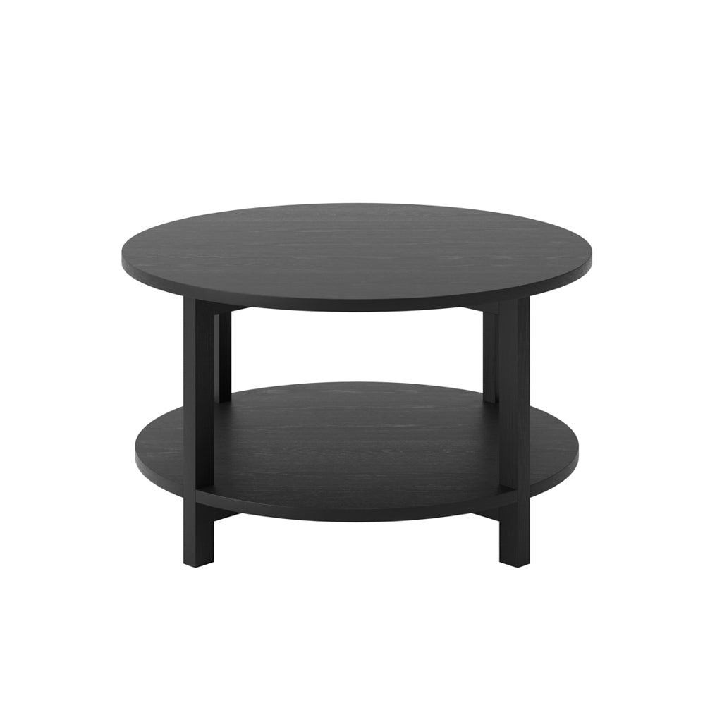 Harry Christian Home Black Round Wooden Coffee Table