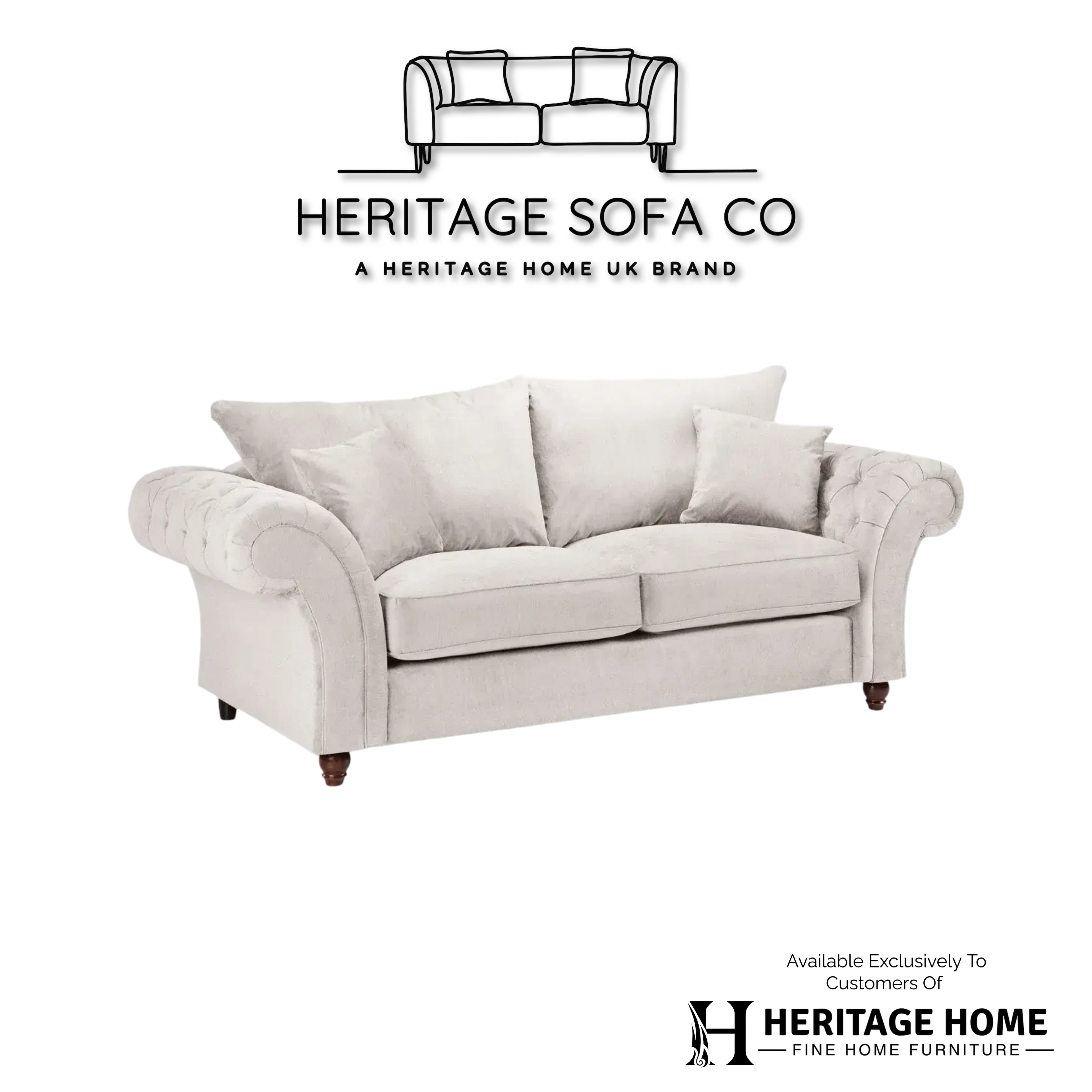The Windsor 3 Seater Sofa In Stone
