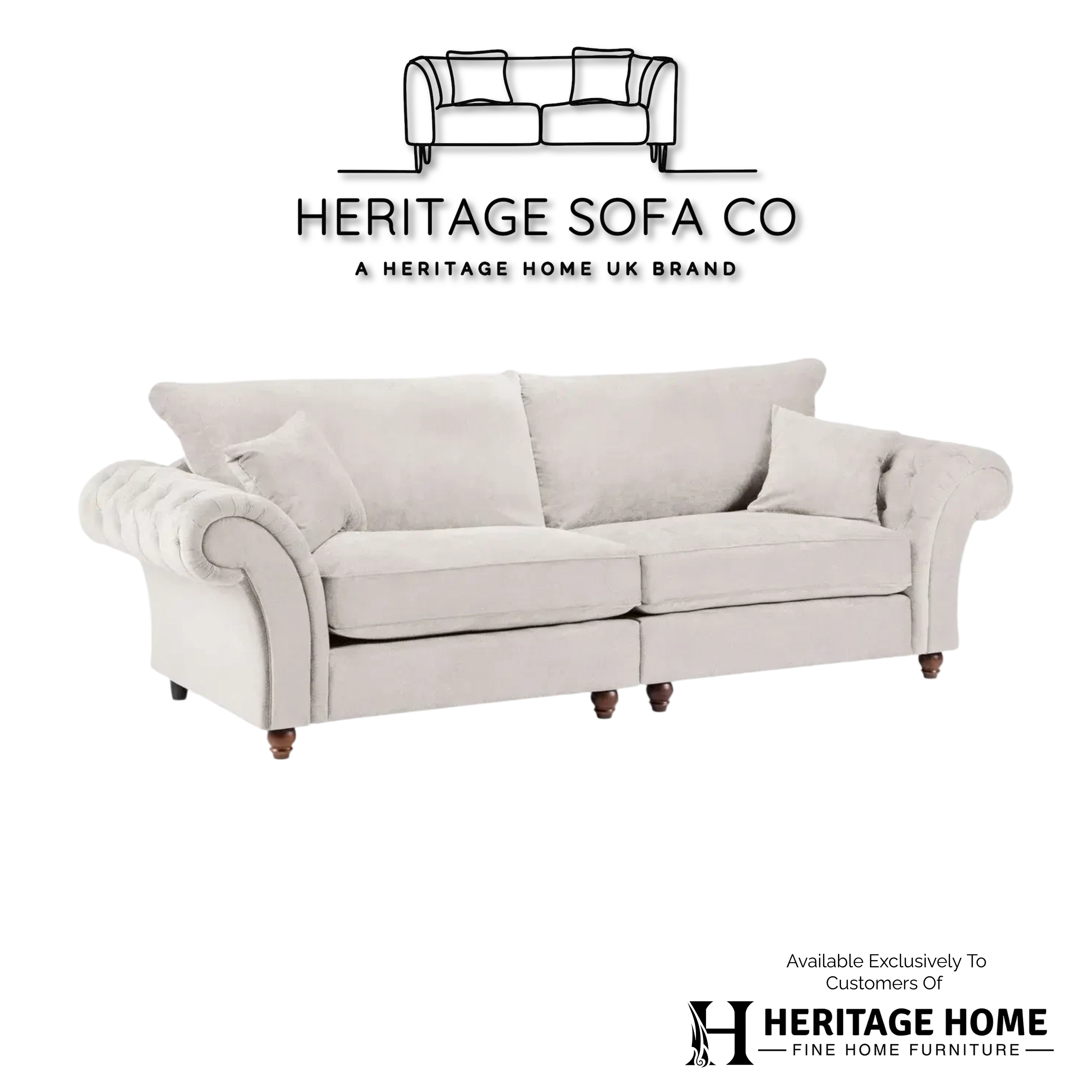 The Windsor 4 Seater Sofa In Stone