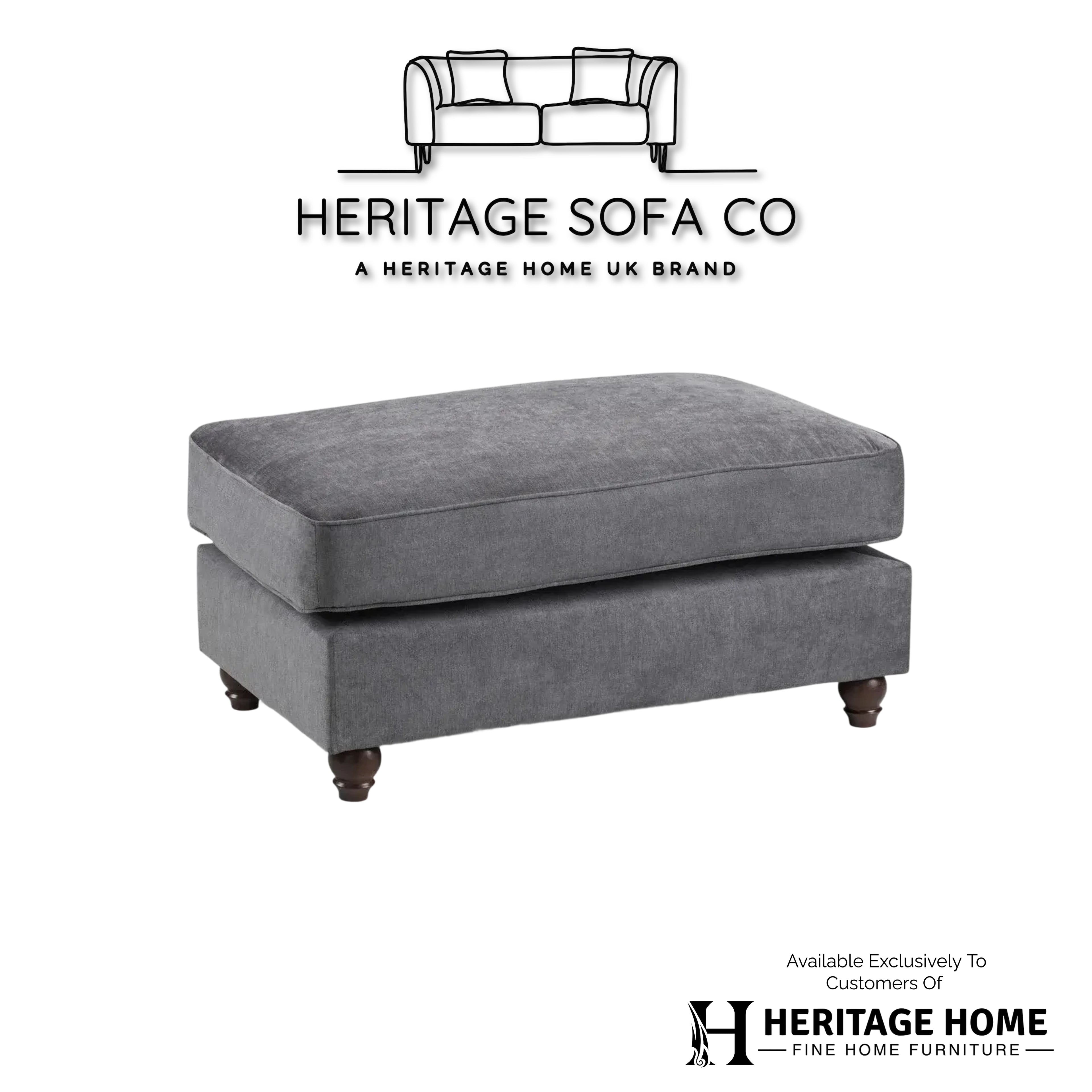 The Windsor Footstool in Grey