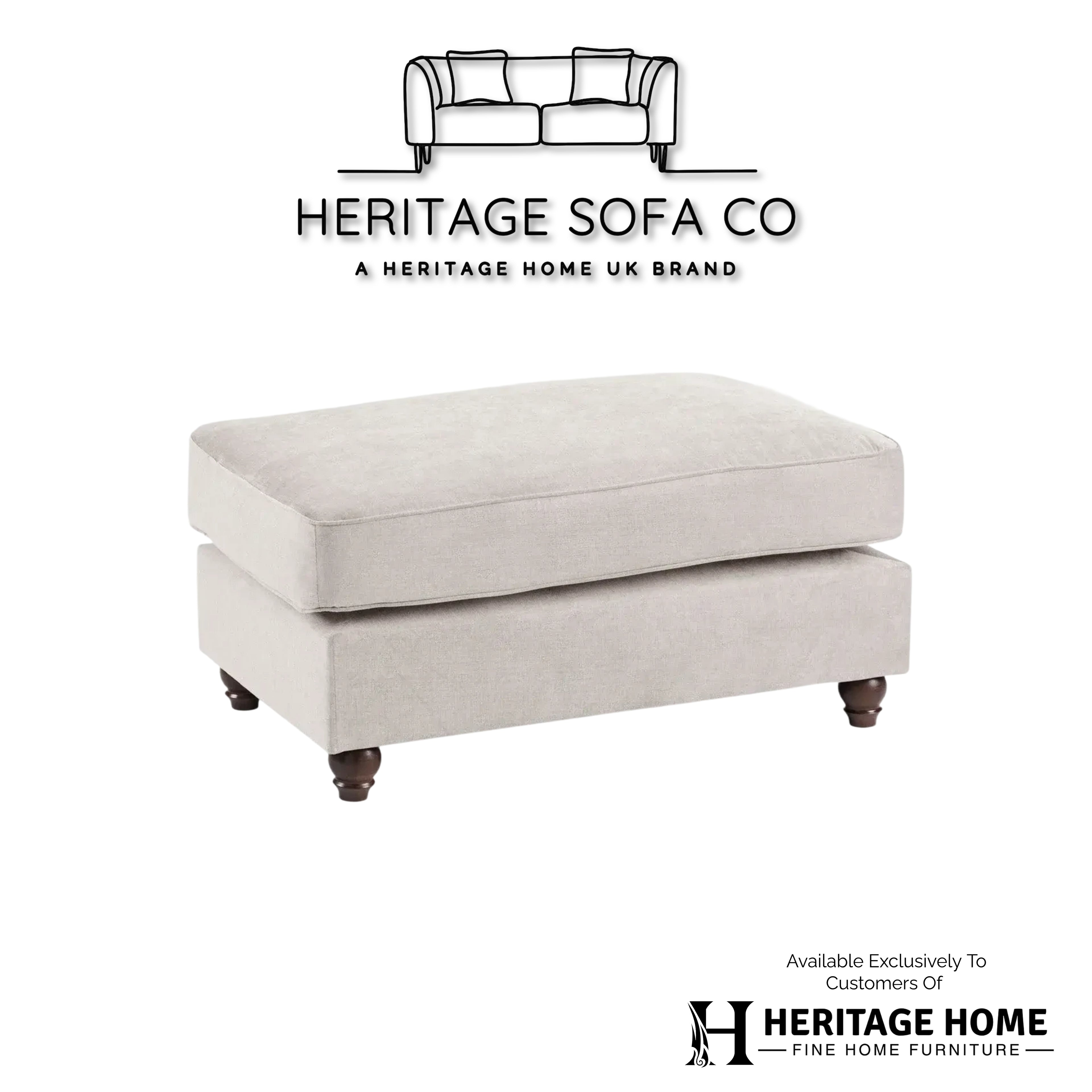 The Windsor Footstool in Stone