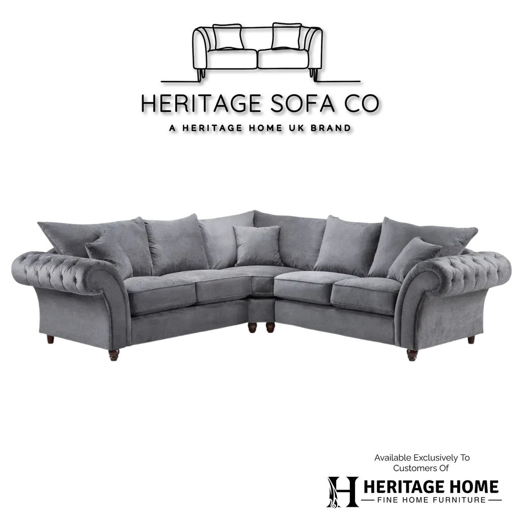 The Windsor Large Corner Sofa In Grey