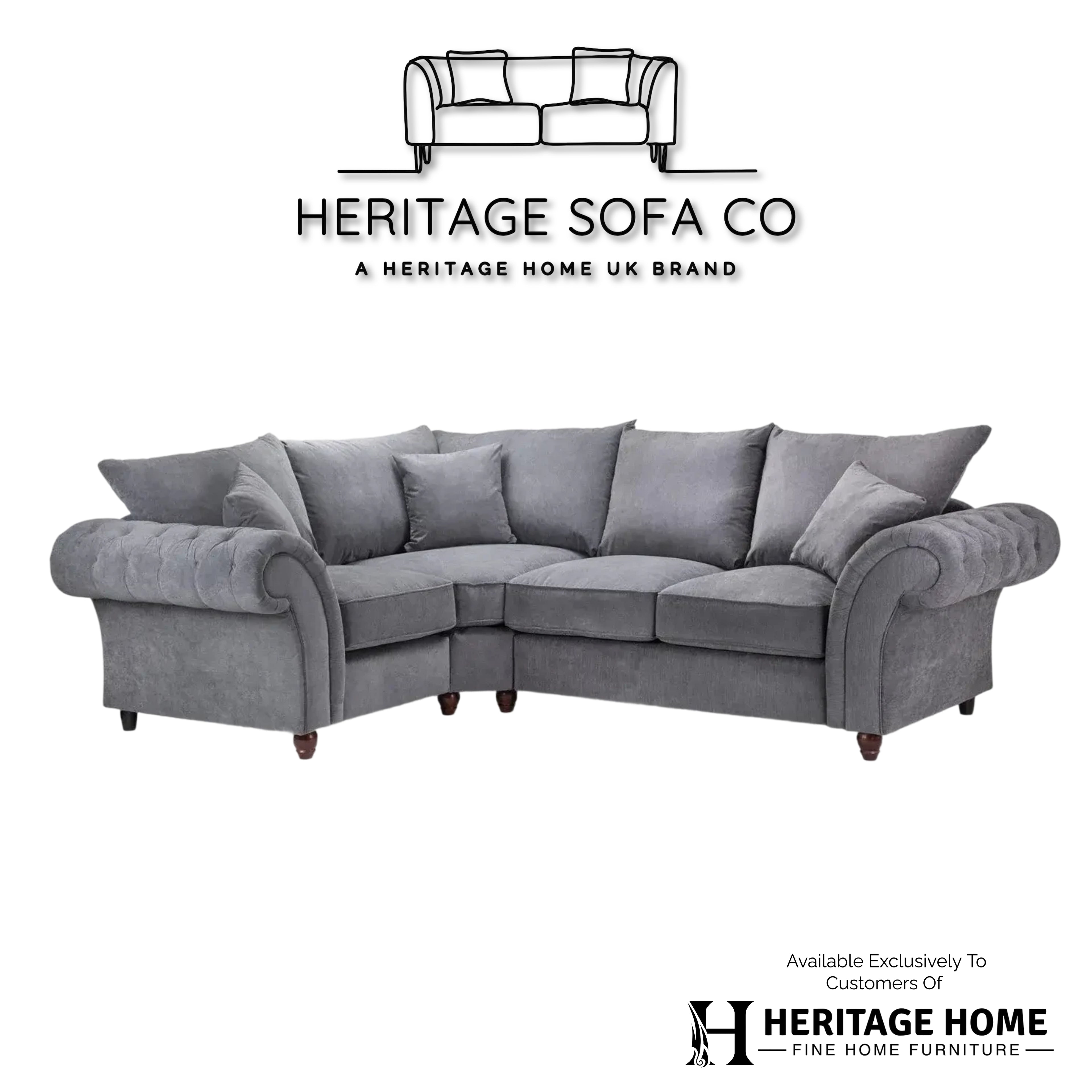 The Windsor Grey Left Hand Facing Corner