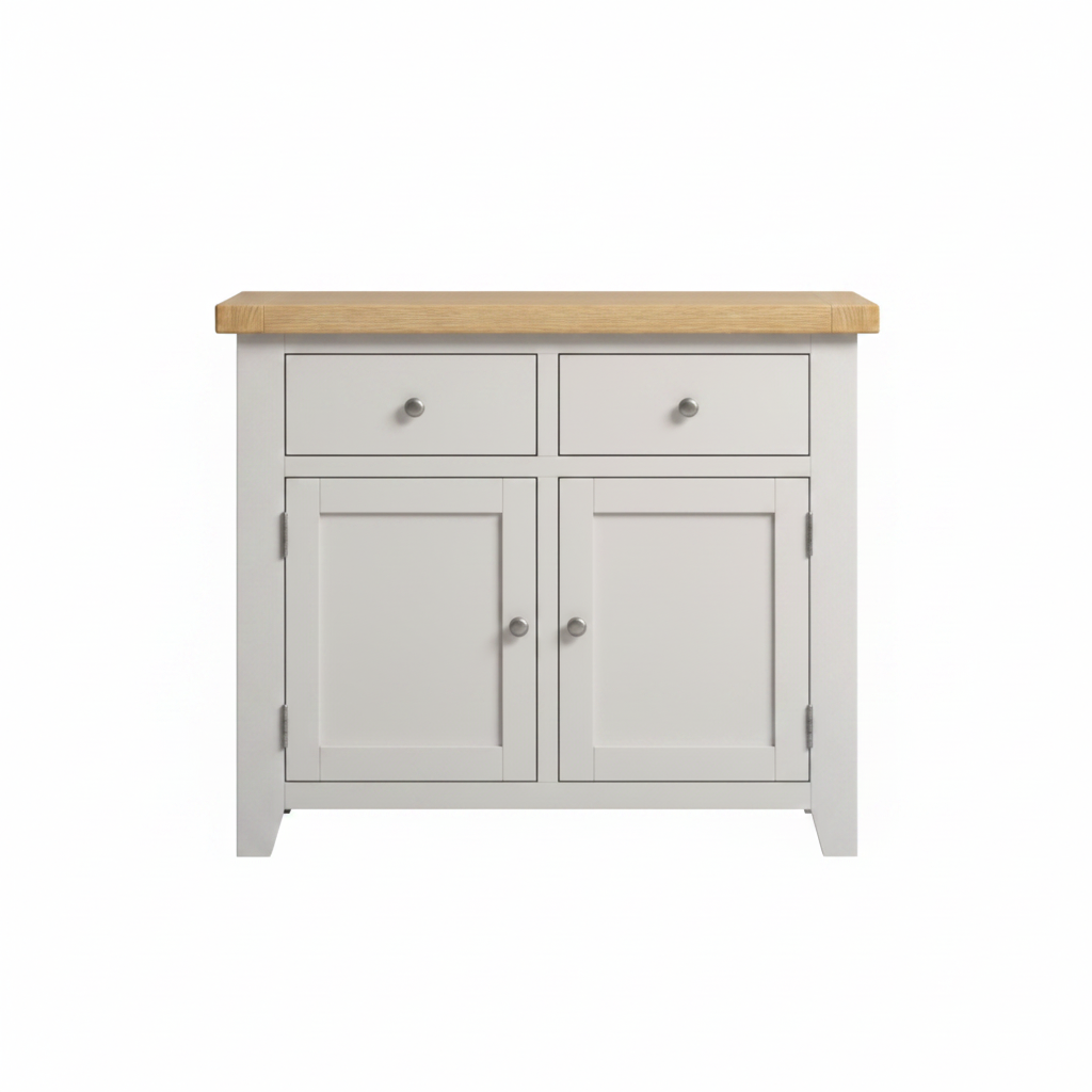 Windsor 2 Door 2 Drawer Sideboard - Ivory/Oak.