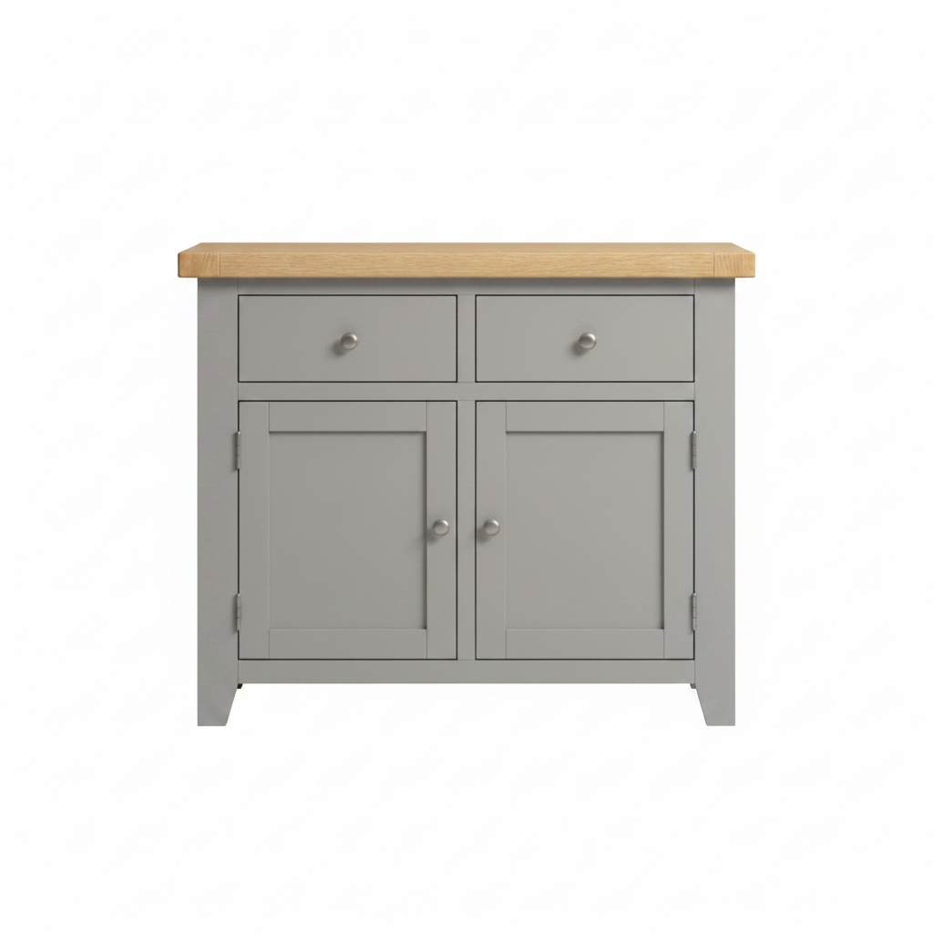 Windsor 2 Door 2 Drawer Sideboard - Pebble Grey/Oak