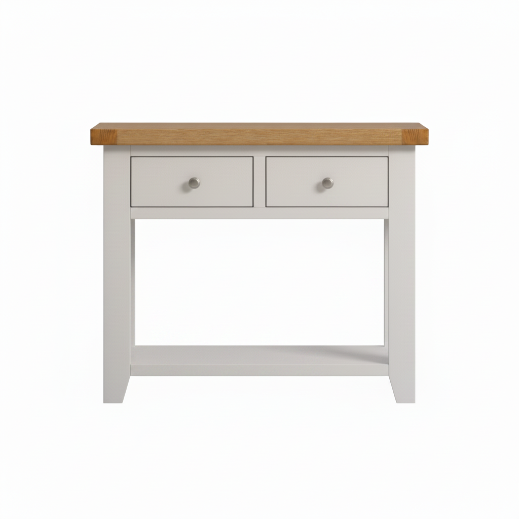 Windsor 2 Drawer Console Table - Ivory/Oak